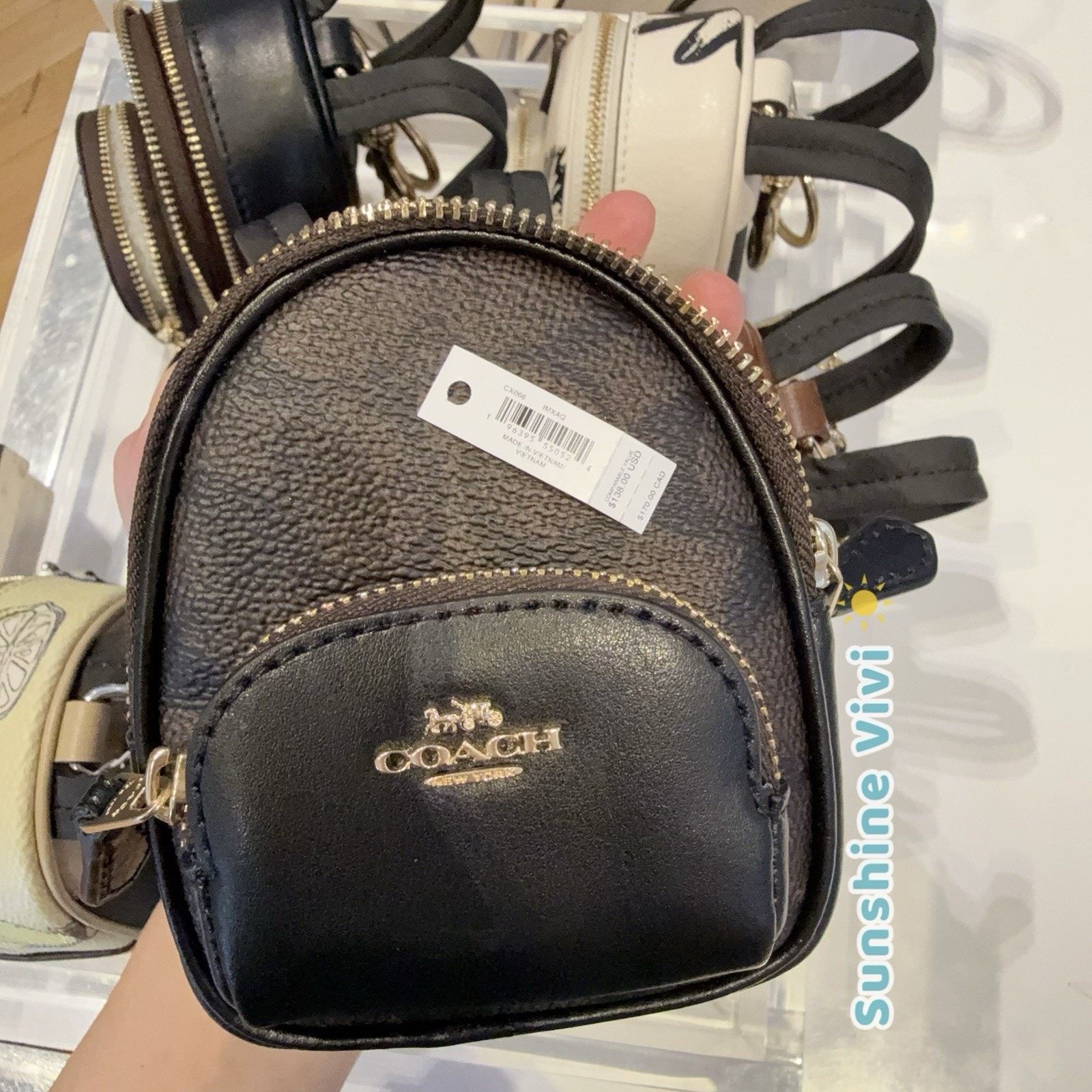 Coach NWT Coach Mini Court Backpack Bag Charm CX066 Black Size ONE SIZE - 5 Thumbnail