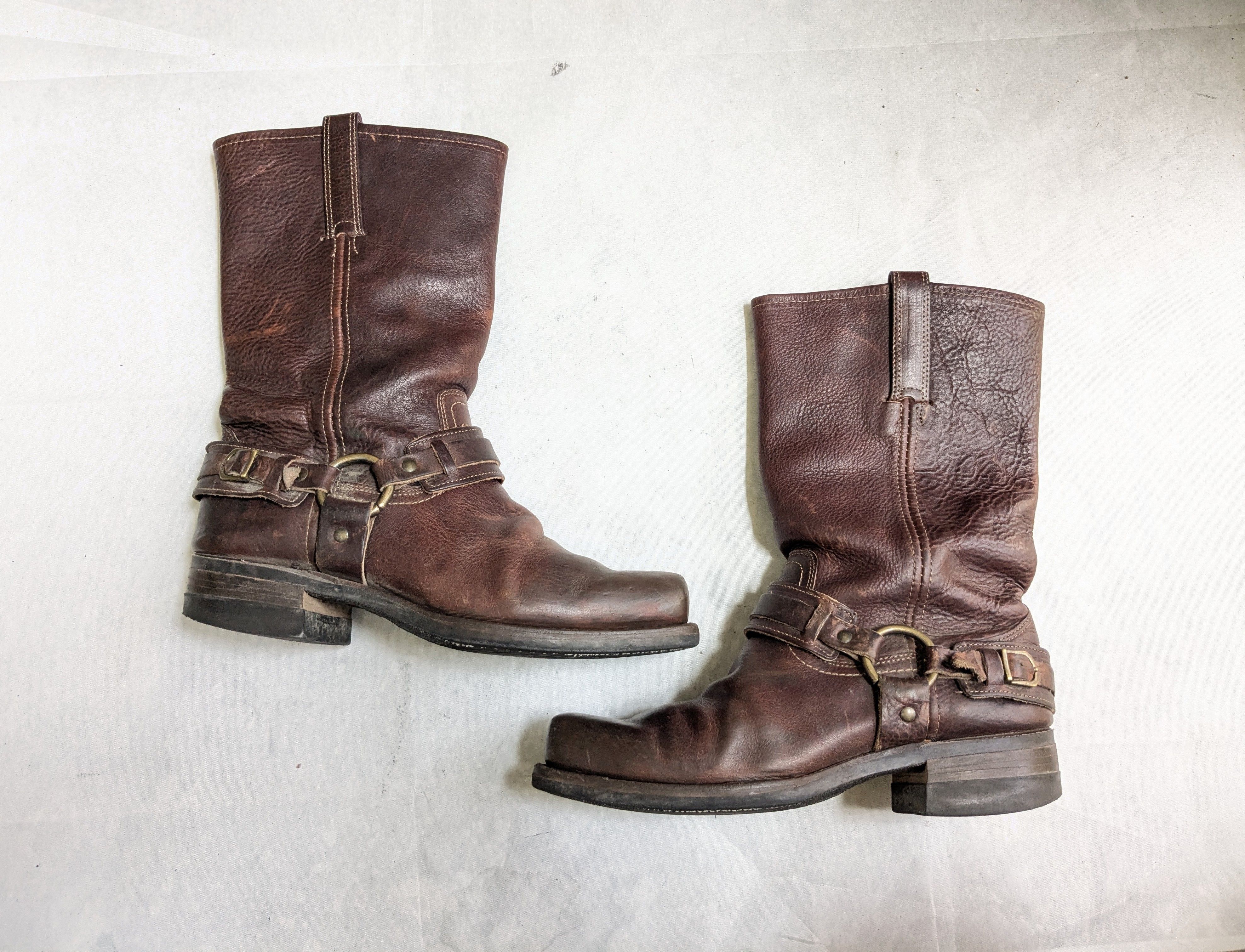 Frye Frye Harness Boots Brown Leather 10 M Buckle Size US 10 / EU 43 - 1 Thumbnail