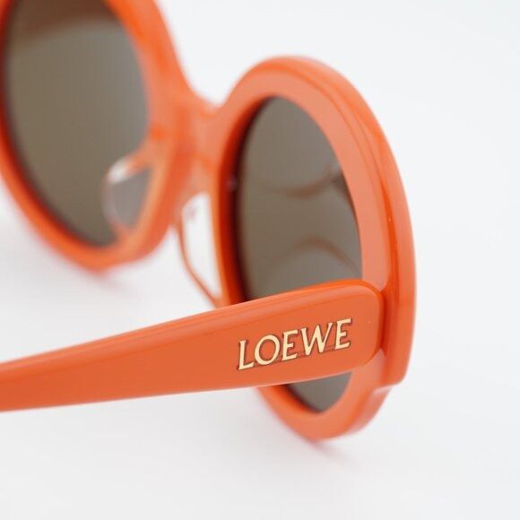 Loewe Loewe LW40135F 42E Sunglasses Orange Round Frame, Brown Size ONE SIZE - 5 Thumbnail