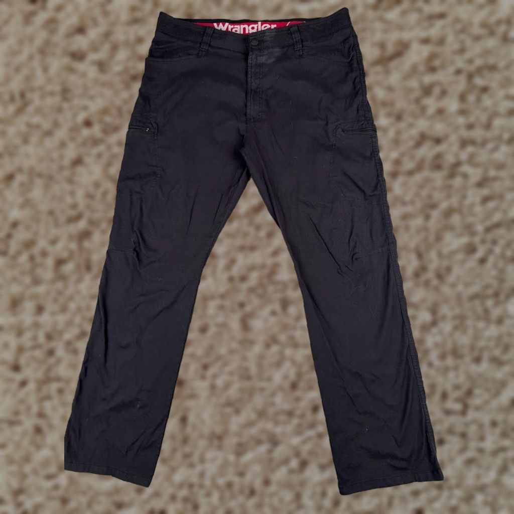 Wrangler Wrangler Pants Men 38 Black Hiking Straight Leg Gusseted Knees Nylon Blend 38x30 Size US 38 / EU 54 - 1 Thumbnail