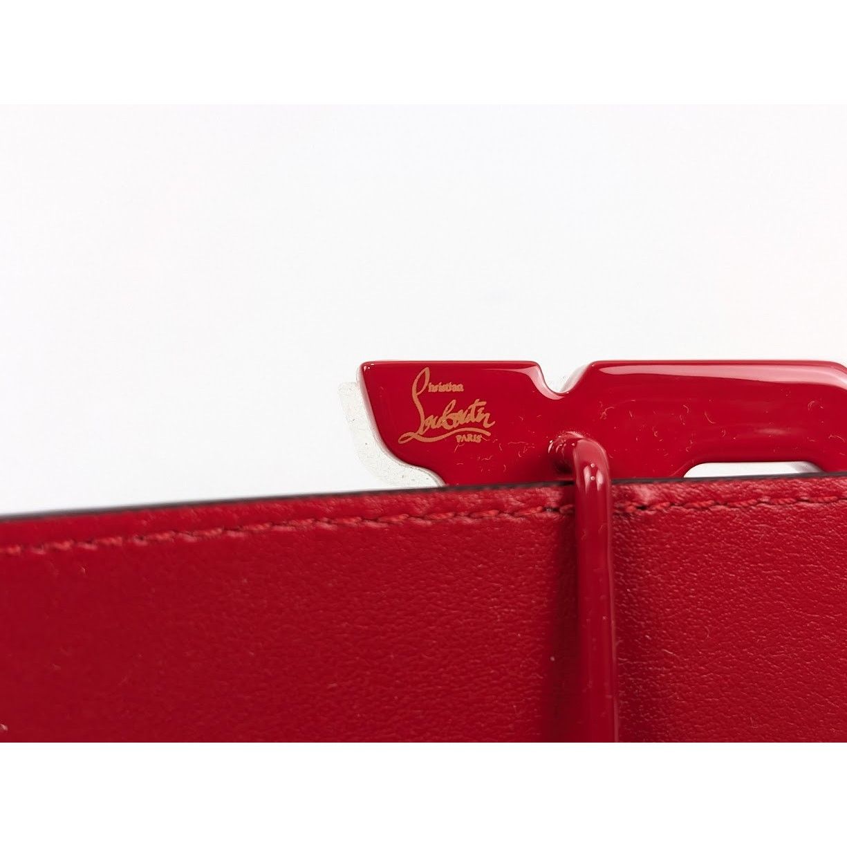 Christian Louboutin o1rshd1 Size: 100 / Calf Happy Rui CL Logo Belt in Loubi Size 38 - 6 Thumbnail