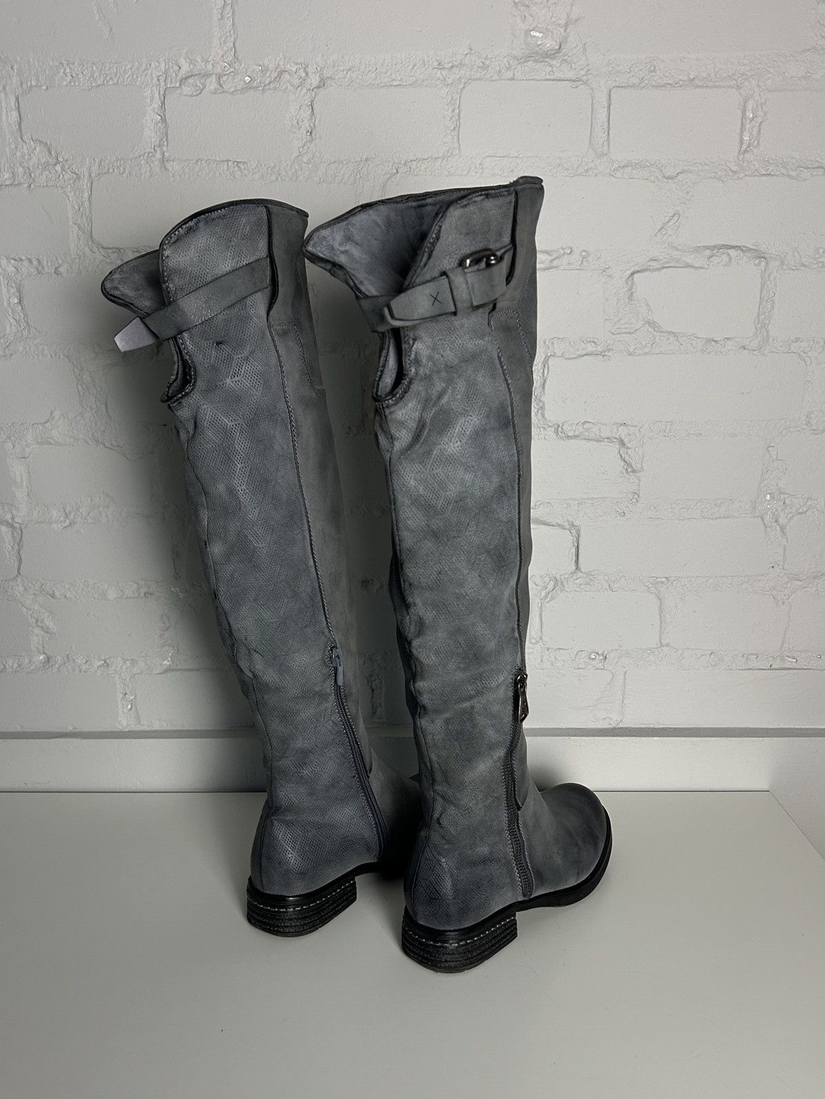 Vintage Dark grey distressed vintage biker boxing boots Size US 8 / IT 38 - 5 Thumbnail