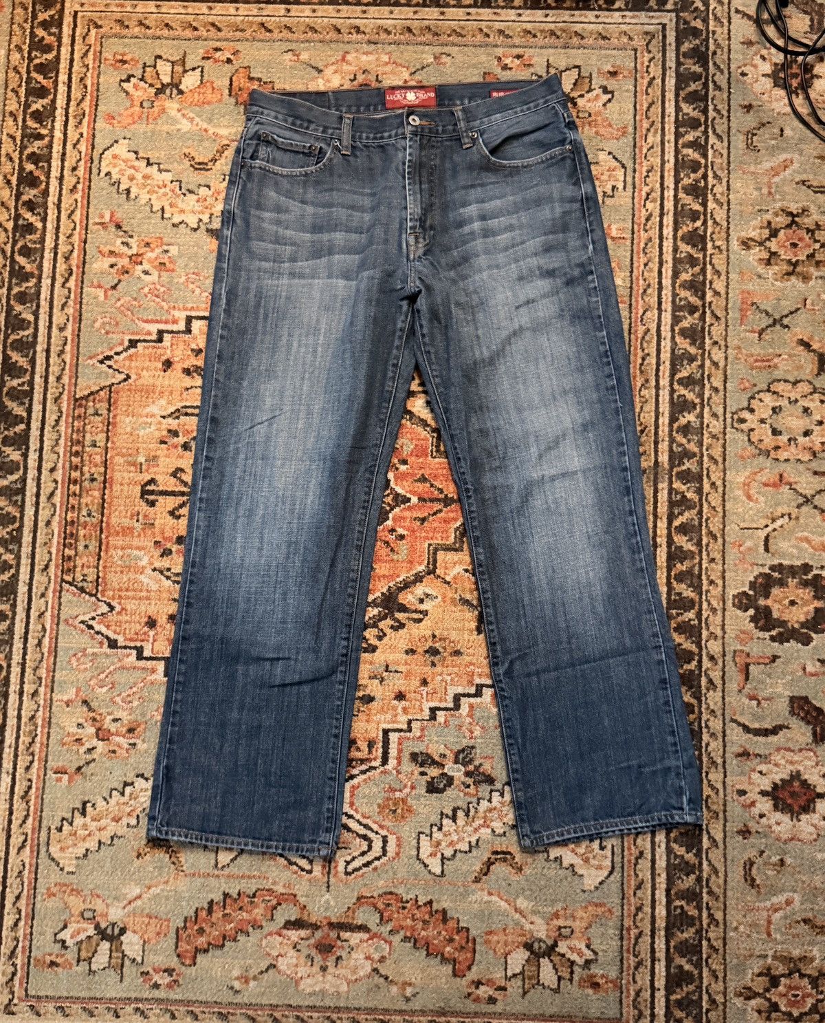 Lucky Brand Lucky Brand 181 Relaxed Straight Jeans Blue Wash Size US 34 / EU 50 - 1 Thumbnail