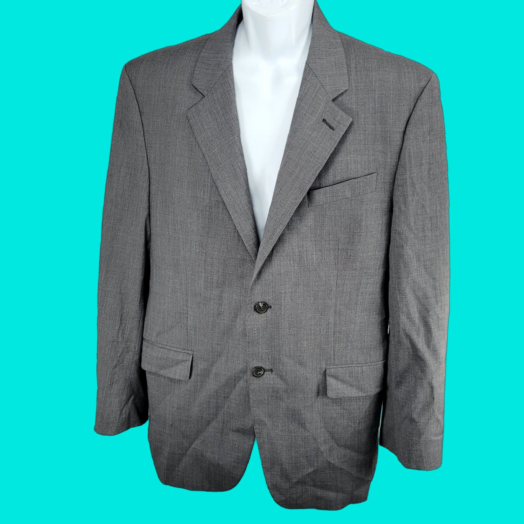Ralph Lauren Lauren Ralph Lauren Coat Adult 42 Gray Wool Solid Notch Blazer 2 Button Sport Coat Size 42R - 1 Thumbnail