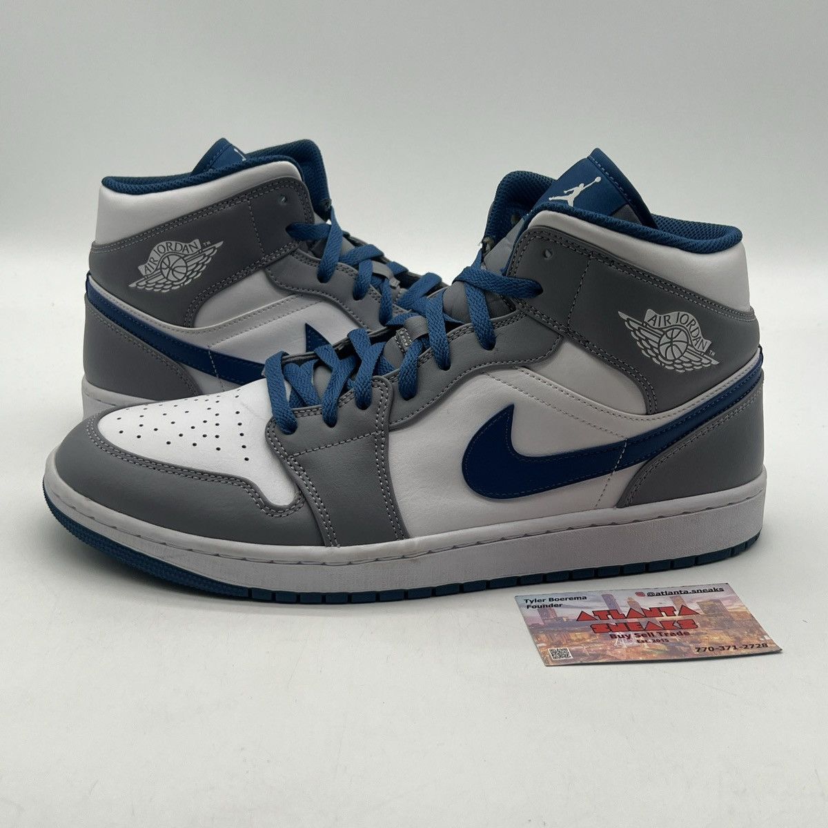 Nike Air Jordan 1 Mid cement true blue Size US 12 / EU 45 - 1 Thumbnail