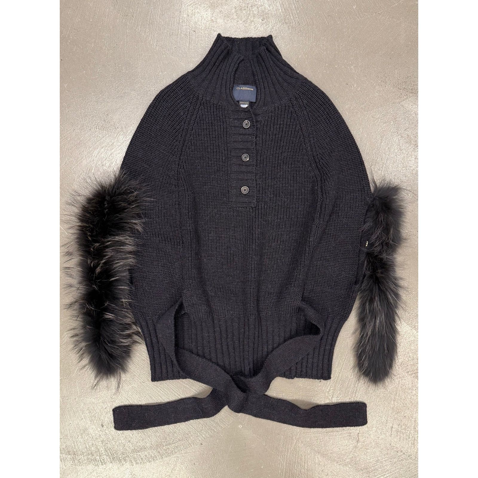 Roberto Cavalli 2000s Roberto Cavalli real fur inserts wool top Size M / US 6-8 / IT 42-44 - 4 Thumbnail