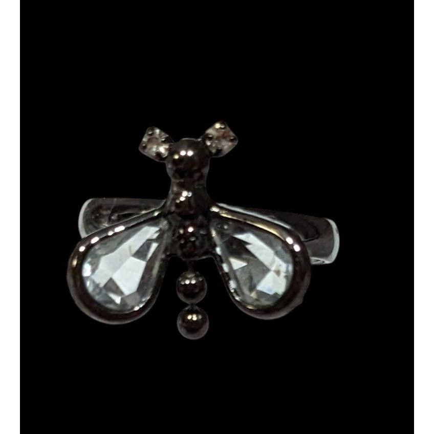 Other Whimsygoth Fairycore Black Dragonfly Adjustable Ring With Cl Size ONE SIZE - 3 Thumbnail