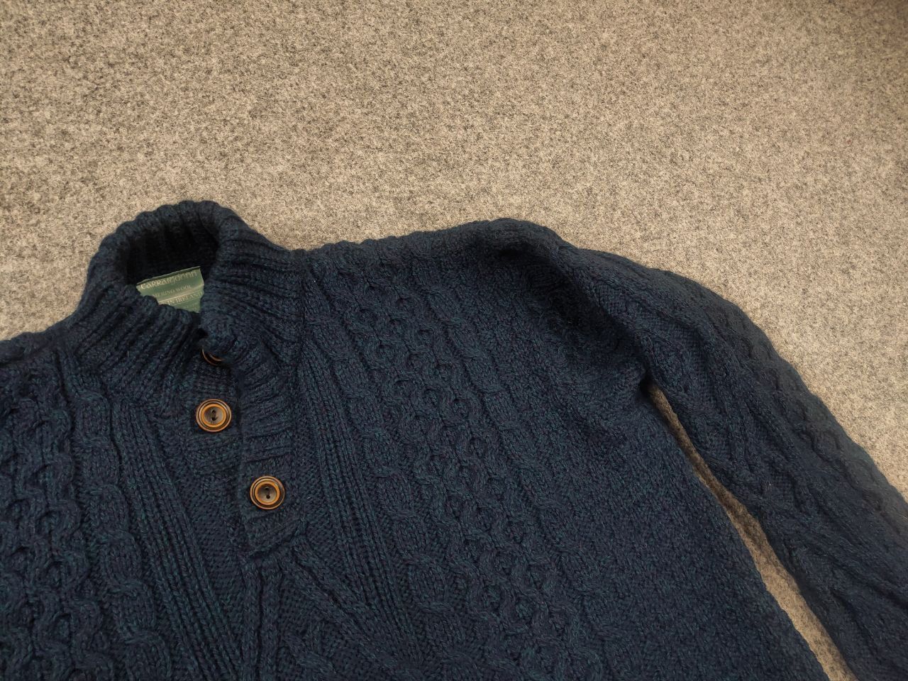 Carraig Donn Vintage Carraig Donn cable Blue Fisherman Sweater Button Size US L / EU 52-54 / 3 - 6 Thumbnail