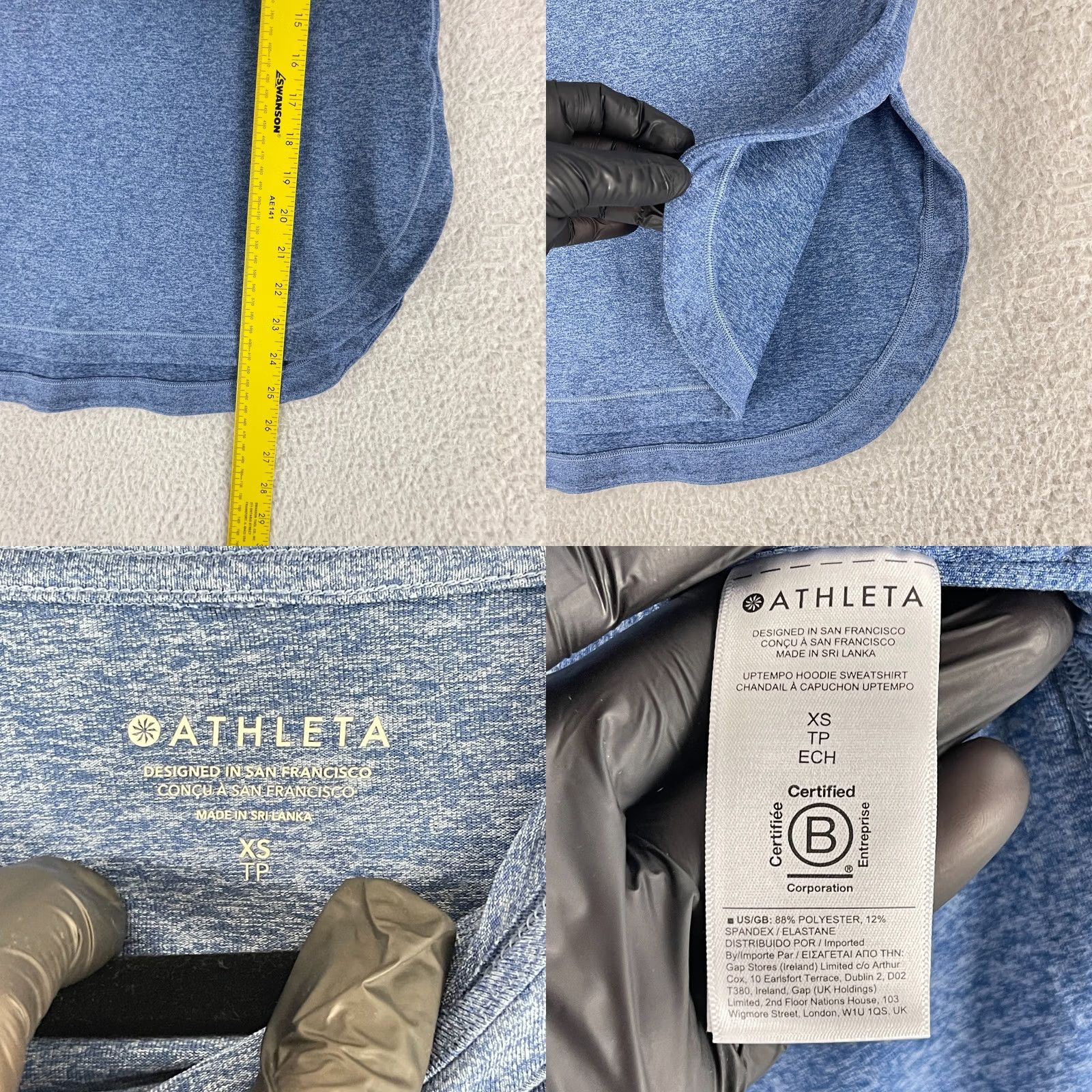 Athleta Athleta Uptempo Hoodie Sweatshirt Womens XS Blue Long Sleeve Hiking Outdoors Size XS / US 0-2 / IT 36-38 - 8 Thumbnail