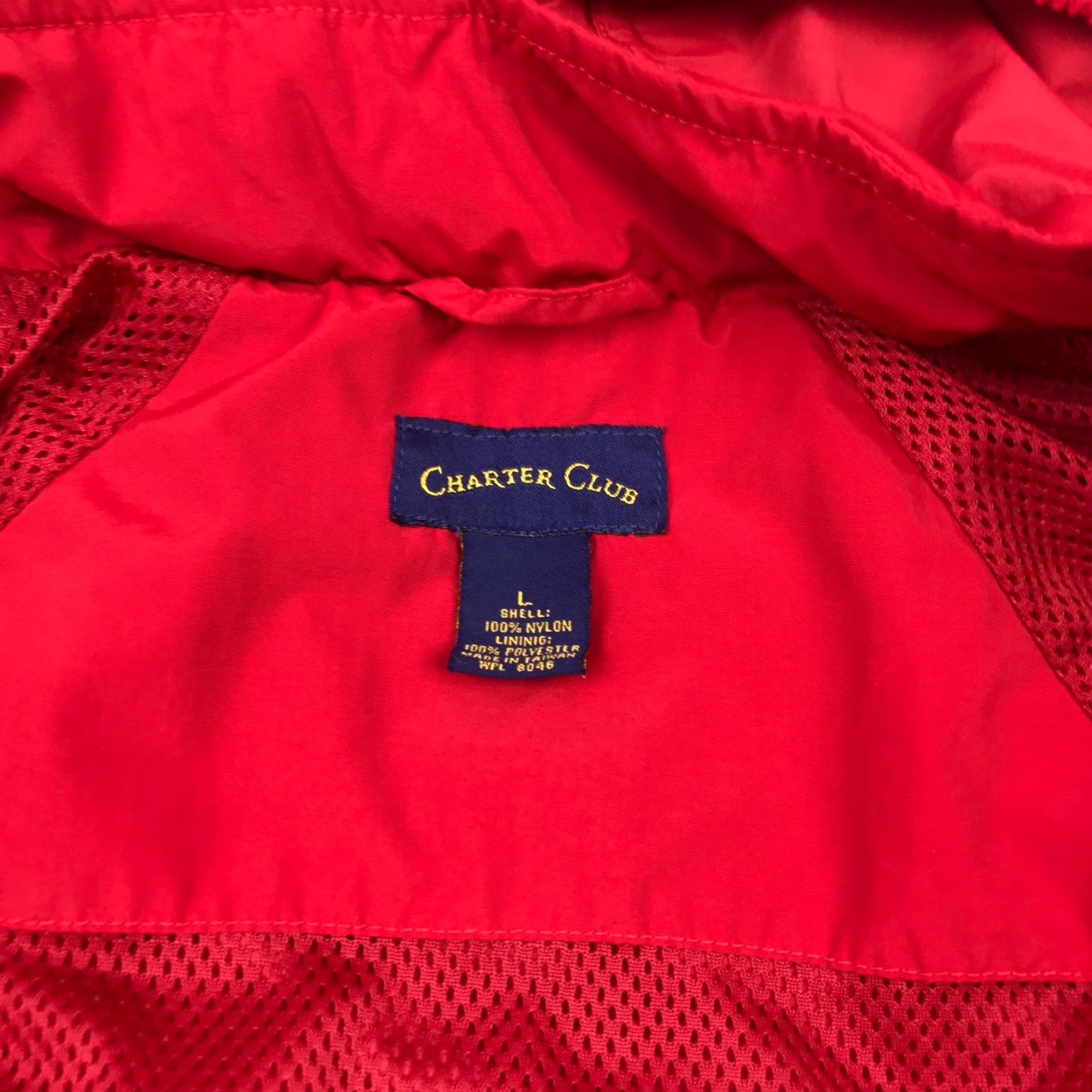 Charter Club VTG Charter Club Womens Jacket Large Red Zip Up Pockets Nylon Hood Packable Windbreaker Size L / US 10 / IT 46 - 5 Thumbnail
