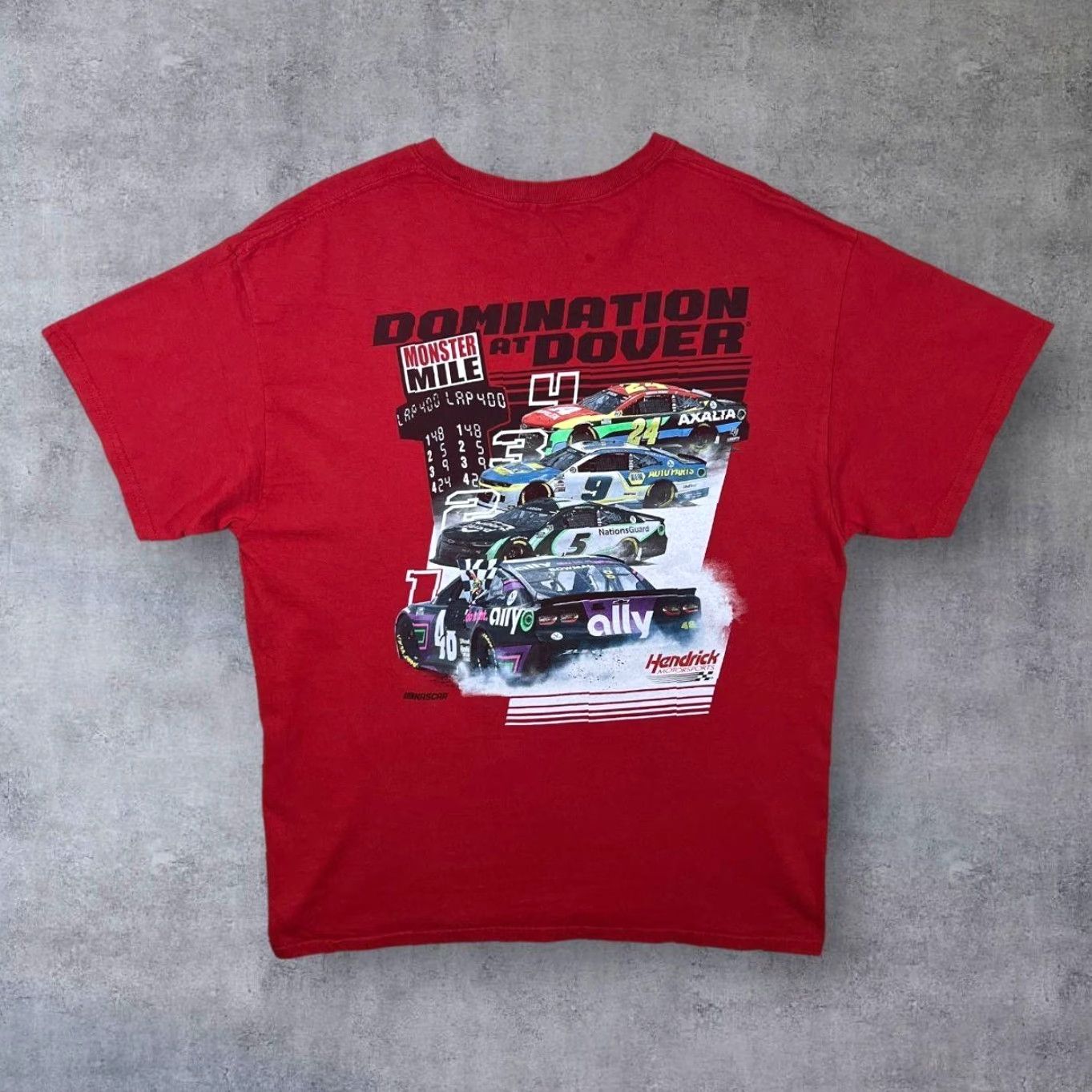 NASCAR Hendrick Motorsports "Domination At Dover" Nascar Racing Graphic Red T-Shirt L Mens Size US L / EU 52-54 / 3 - 2 Thumbnail