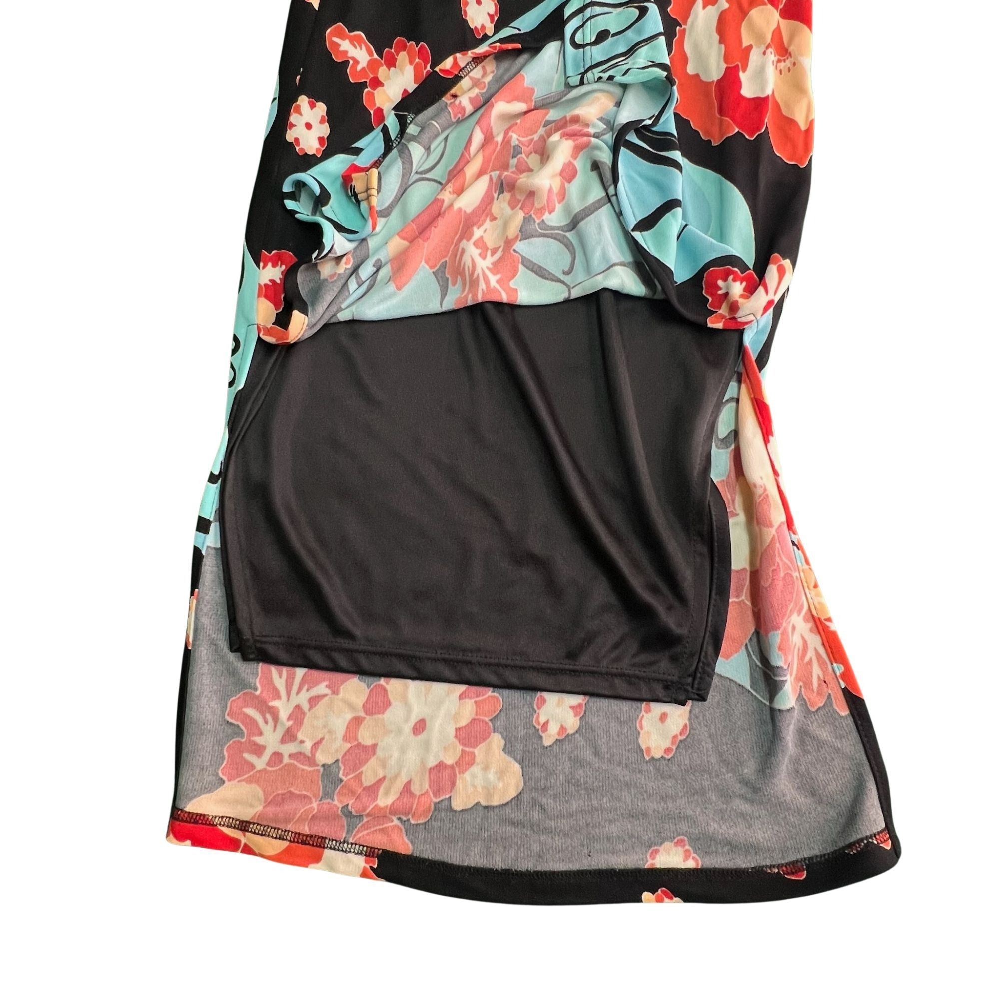 Guess Guess Womens XS Floral Print Skirt Black Red Multi-Color Mid Size 26" / US 2 / IT 38 - 6 Thumbnail