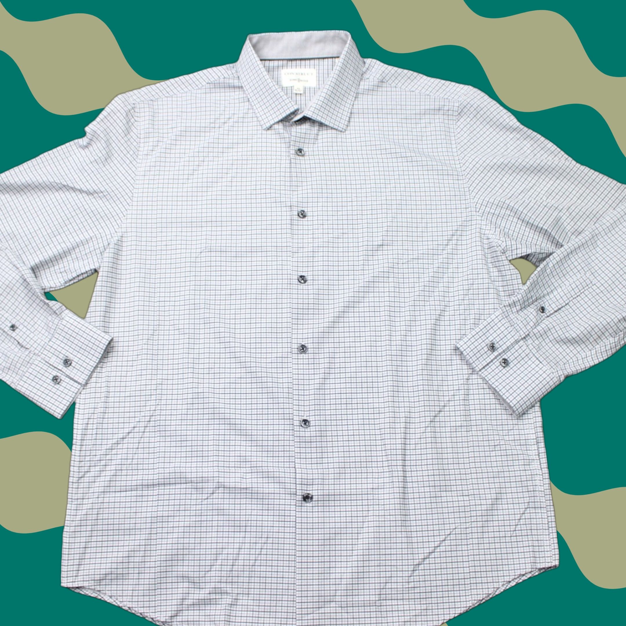 Vintage Construct Shirt Mens XL Black 4 Way Stretch Long Sleeve Button-Up Shirt 90s Fall Spring Summer WinterMens Size US XL / EU 56 / 4 - 1 Thumbnail