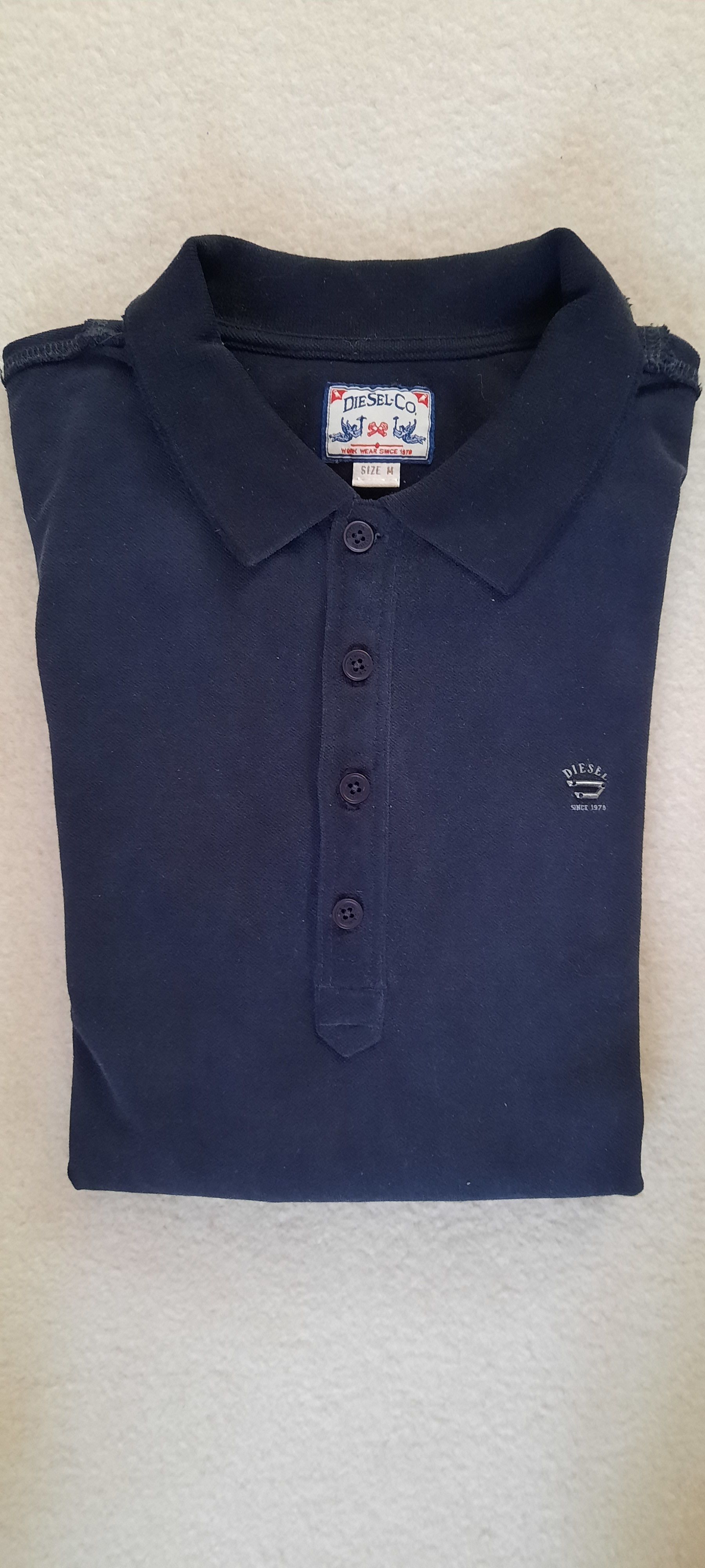 Diesel DIESEL Men's Long-Sleeved Polo Shirt, (Dark) Gray, M Size US M / EU 48-50 / 2 - 1 Thumbnail