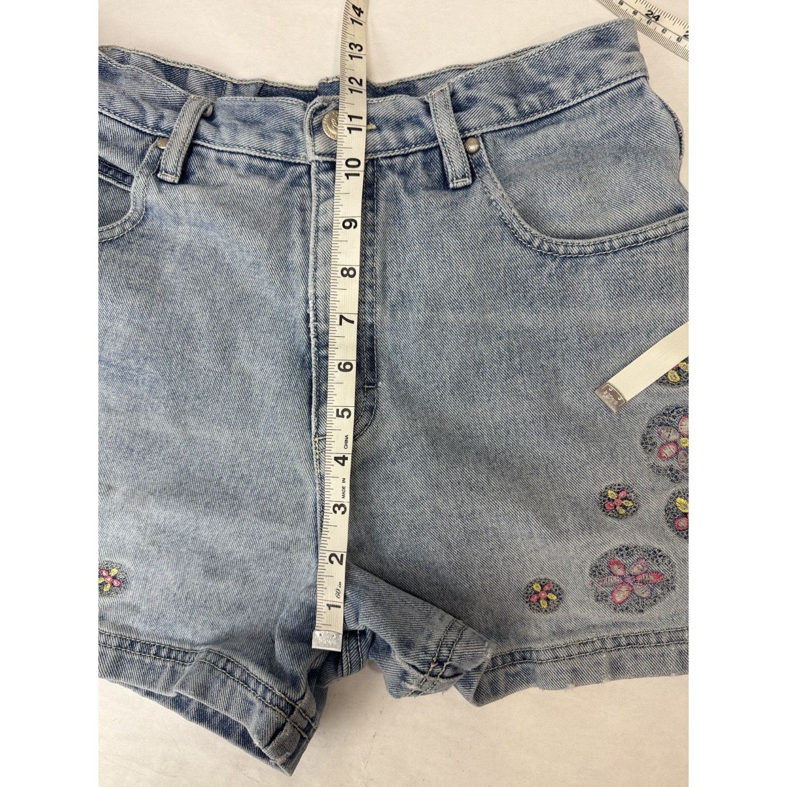 Other Vtg 80s No Excuses Embroidered Floral Jean Short Festival 9 Size 28" / US 6 / IT 42 - 5 Thumbnail