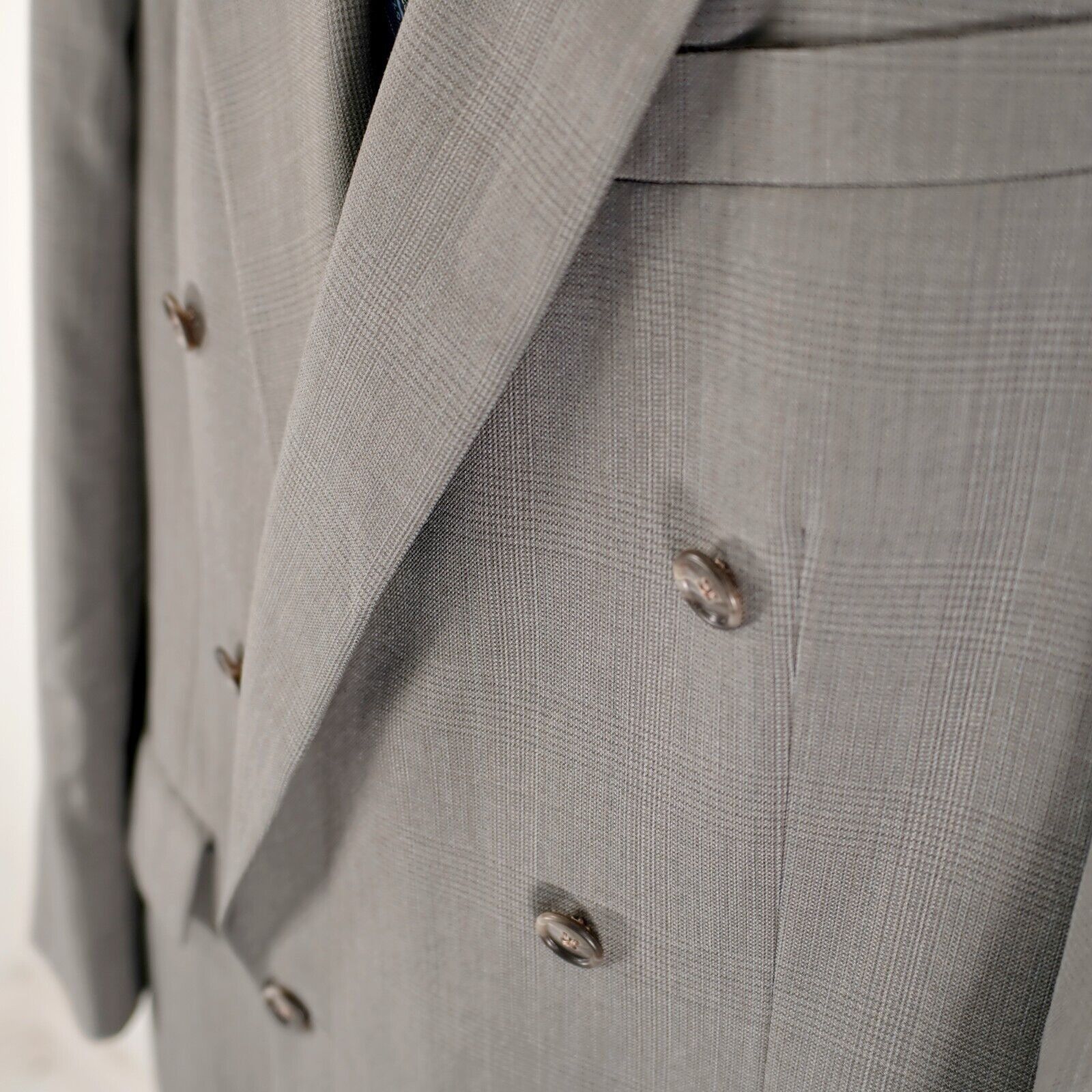 Austin Reed Austin Reed Wool Gray Plaid Double Breasted 2 Piece Suit 42L Size 42L - 7 Thumbnail