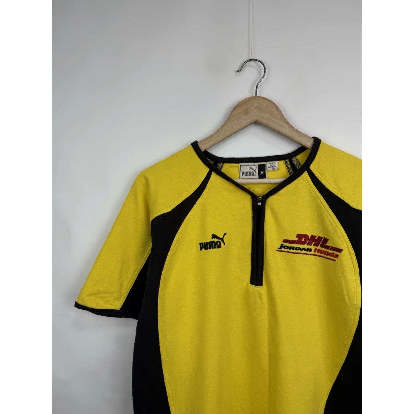 Puma VINTAGE 90s Jordan Honda F1 Team Puma DHL Deutsche Post Polo T-Shirt Mens M Yellow Puma DHL Deutsche Post 90s Shoes? Size US M / EU 48-50 / 2 - 4 Thumbnail