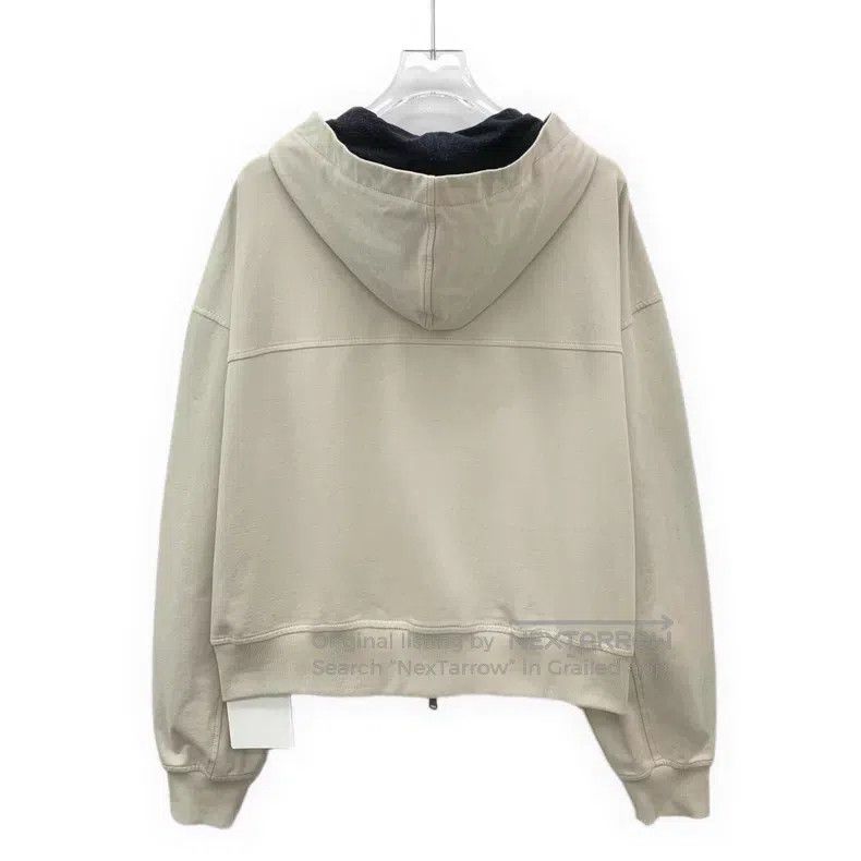 Brunello Cucinelli Brunello Cucinelli Khaki Cotton Hooded Zip Long Sleeve Swe Size XXL / US 16-18 / IT 52-54 - 2 Thumbnail