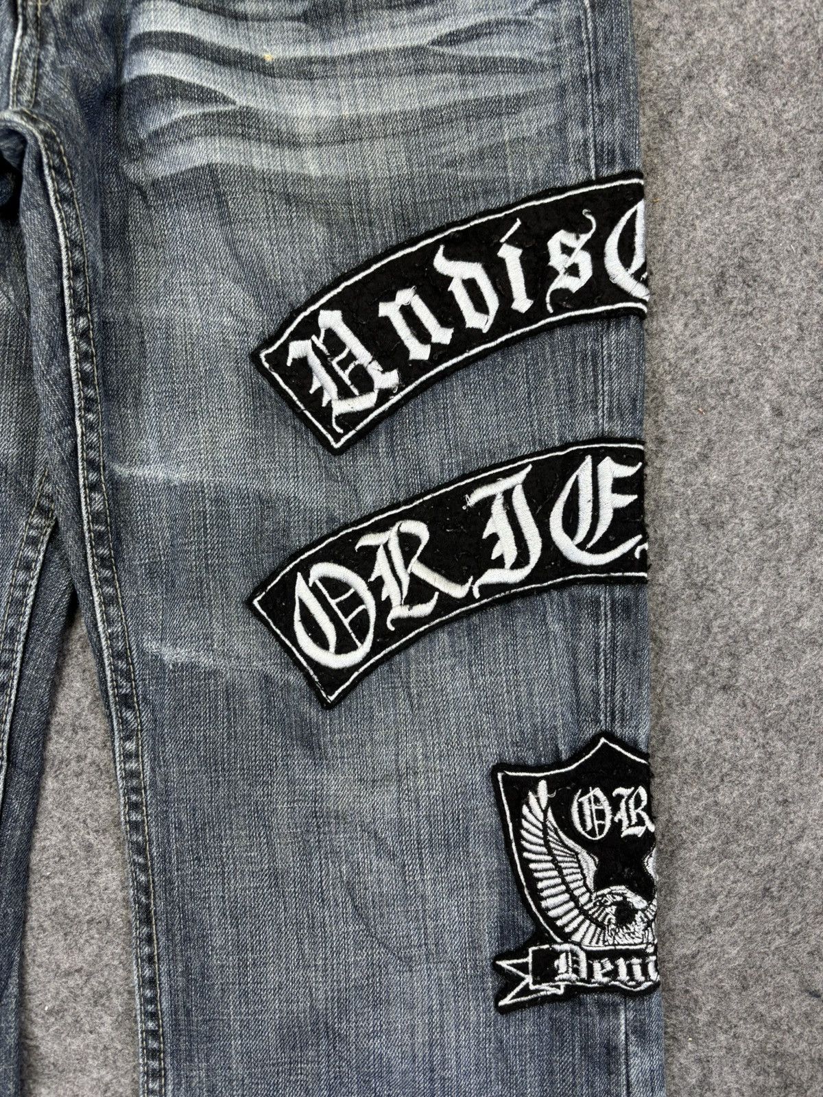 Japanese Brand 💥Flare💥Insane Oririn Crazy Fades Denim F858 Size US 33 - 4 Thumbnail
