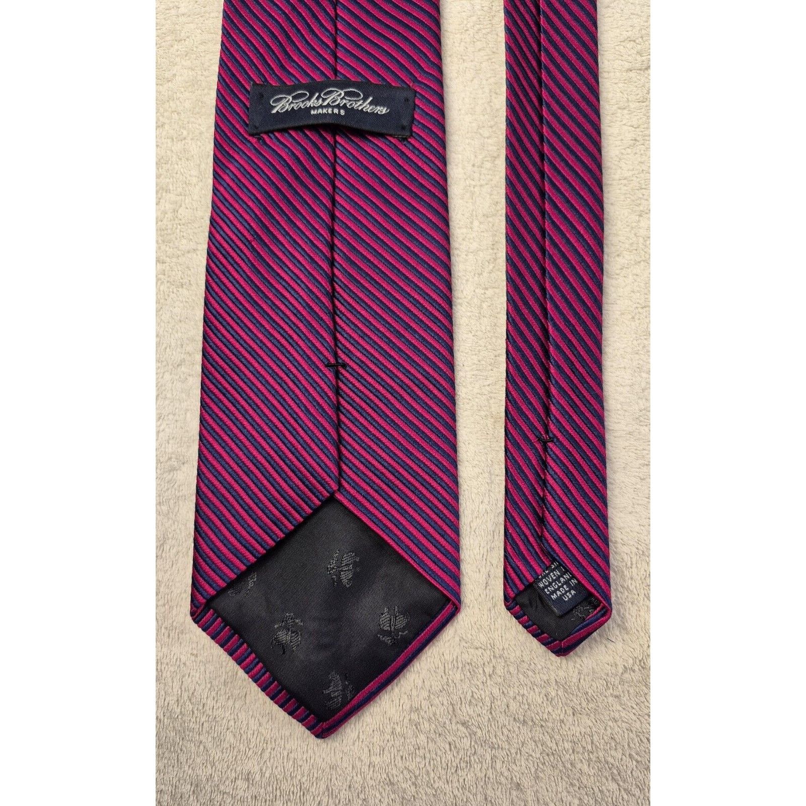 Brooks Brothers Brooks Brothers Makers Repp Silk Tie Burgandy & Navy England Size ONE SIZE - 6 Thumbnail