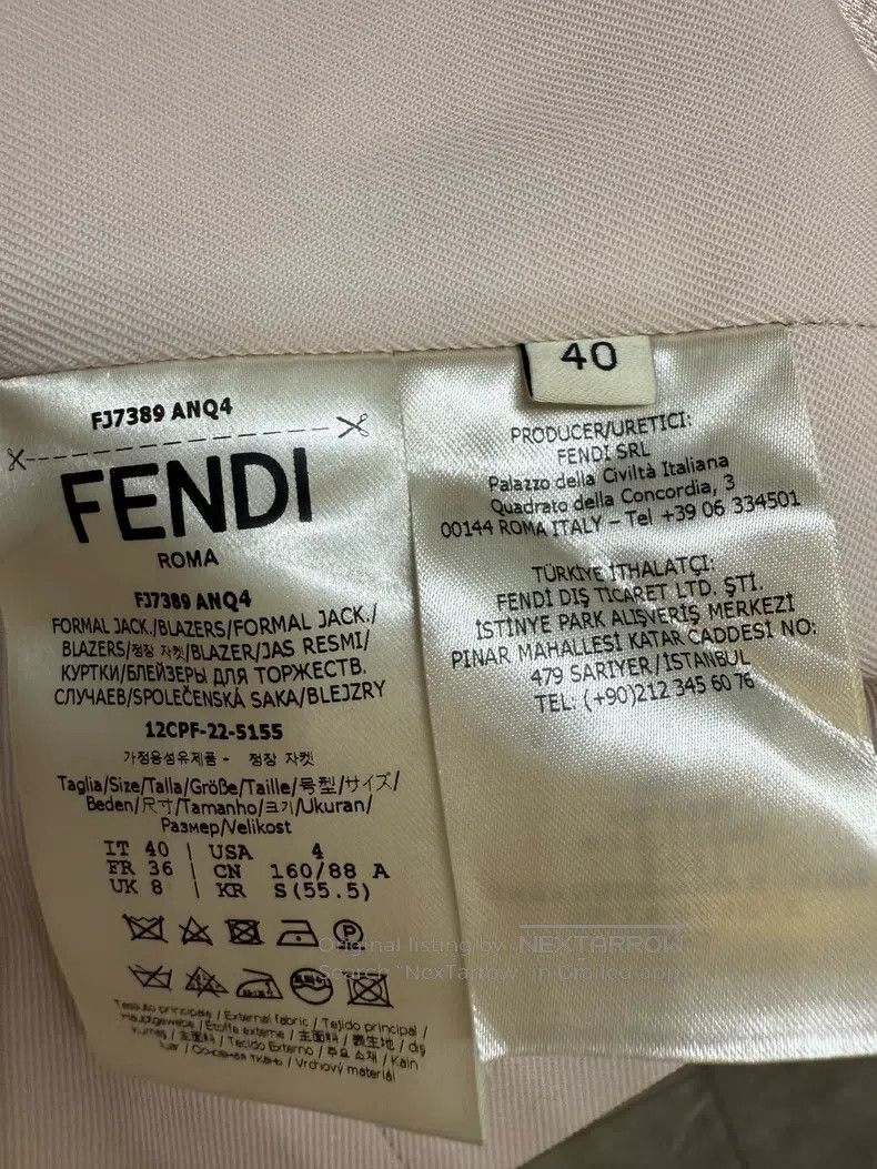 Fendi Fendi Champagne Satin Short Suit Jacket Size XS / US 0-2 / IT 36-38 - 4 Thumbnail