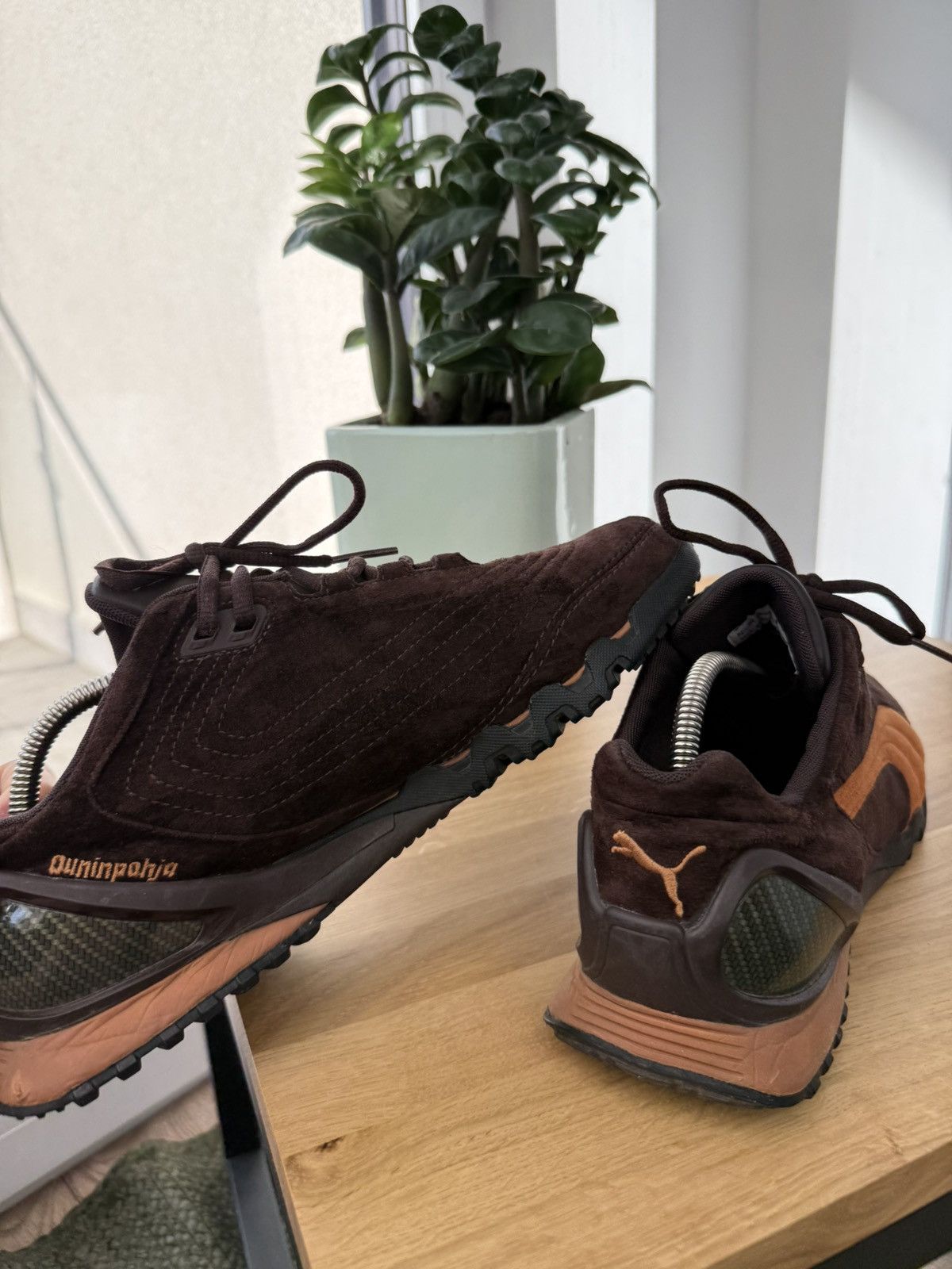 Puma Puma Ouninpihja vintage avant garde brown sneakers shoes 90s Size US 10.5 / EU 43-44 - 12 Thumbnail