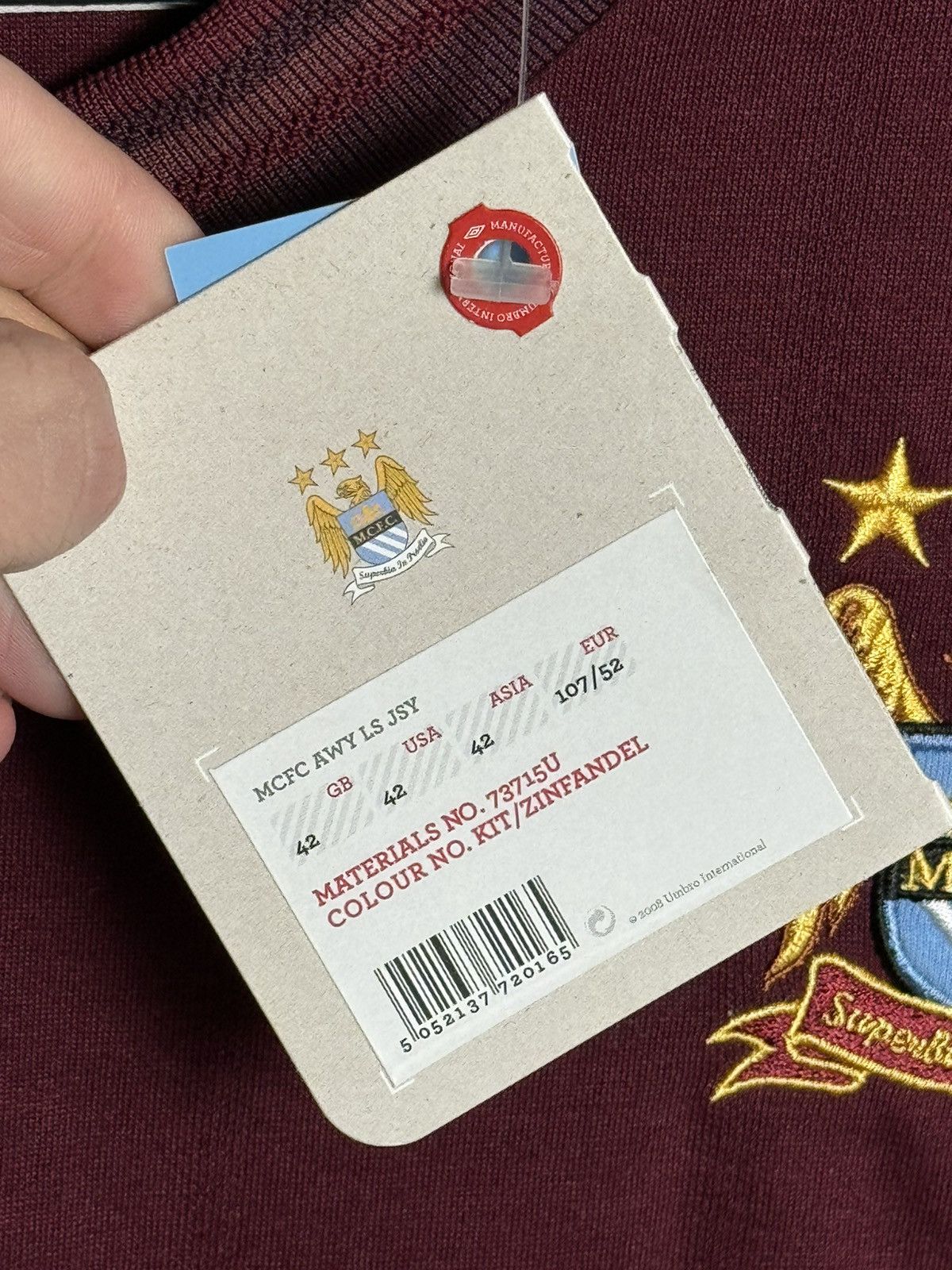 Umbro New Manchester City 12/13 Away Football Long Sleeve Jersey Size US M / EU 48-50 / 2 - 10 Thumbnail