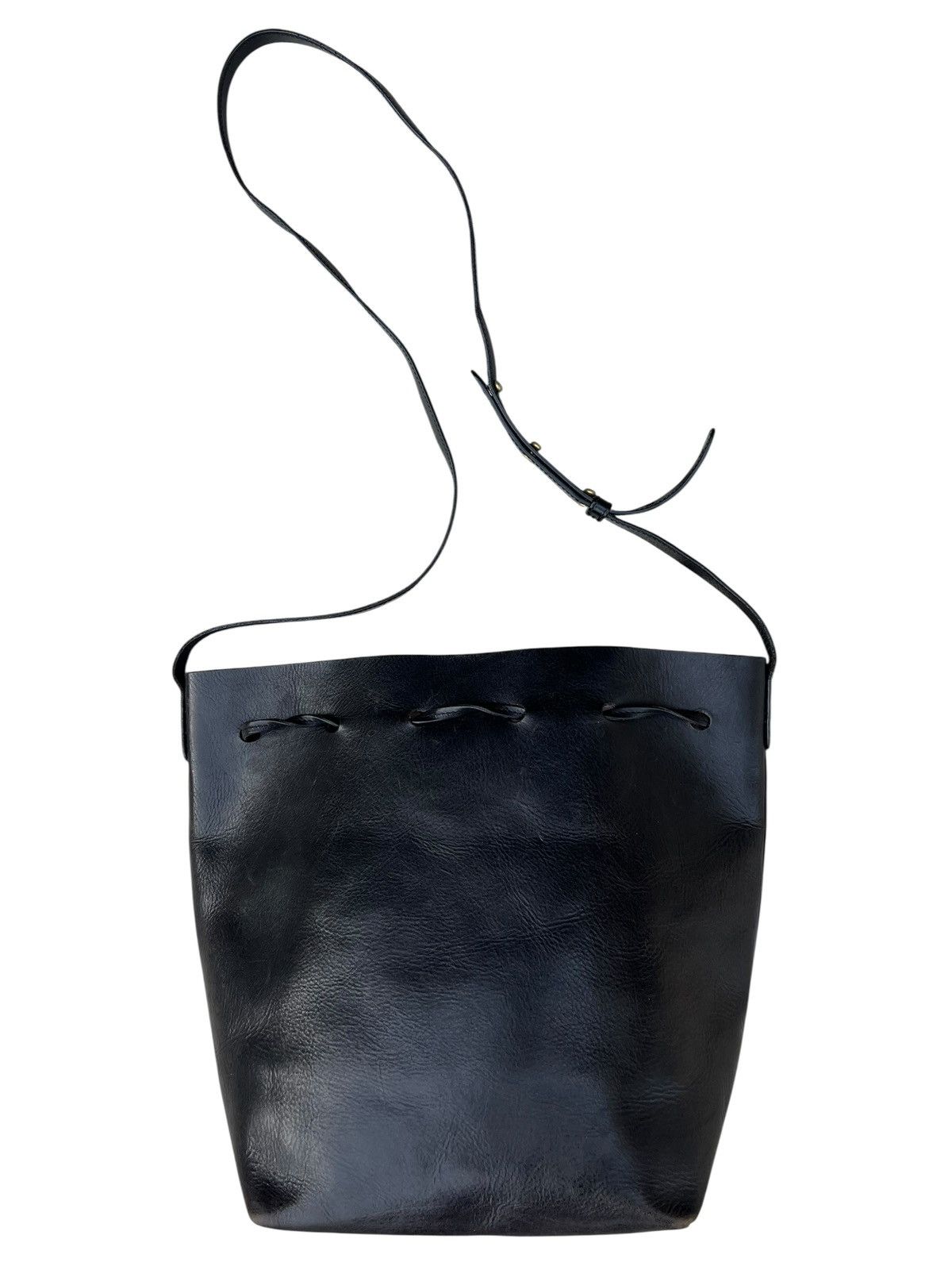 Mansur Gavriel Distressed Patina Black Leather Mansur Gavriel Sling Bag Size ONE SIZE - 9 Thumbnail