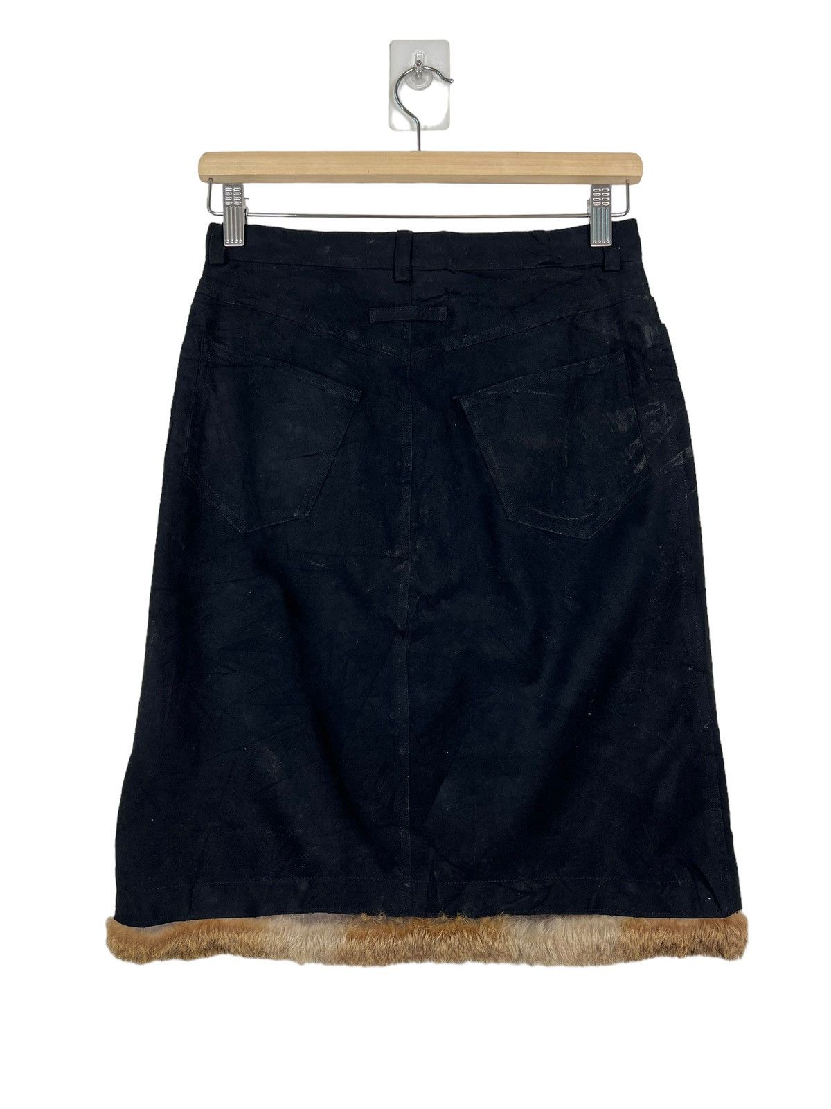 Jean Paul Gaultier 🔥 1990s JEAN PAUL GAULTIER JEANS SUEDE FUR RABBIT SKIRTS Size 28" / US 6 / IT 42 - 7 Thumbnail