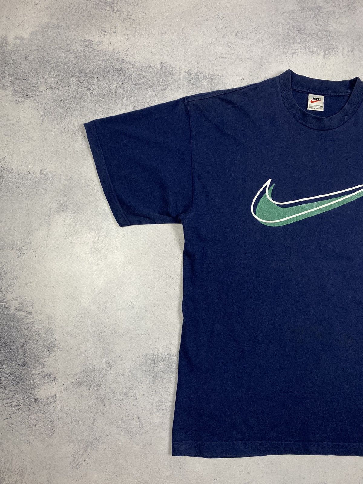 Nike Vintage 90s Nike Swoosh Big Logo Retro T Shirt Blue Size XL Size US XL / EU 56 / 4 - 3 Thumbnail