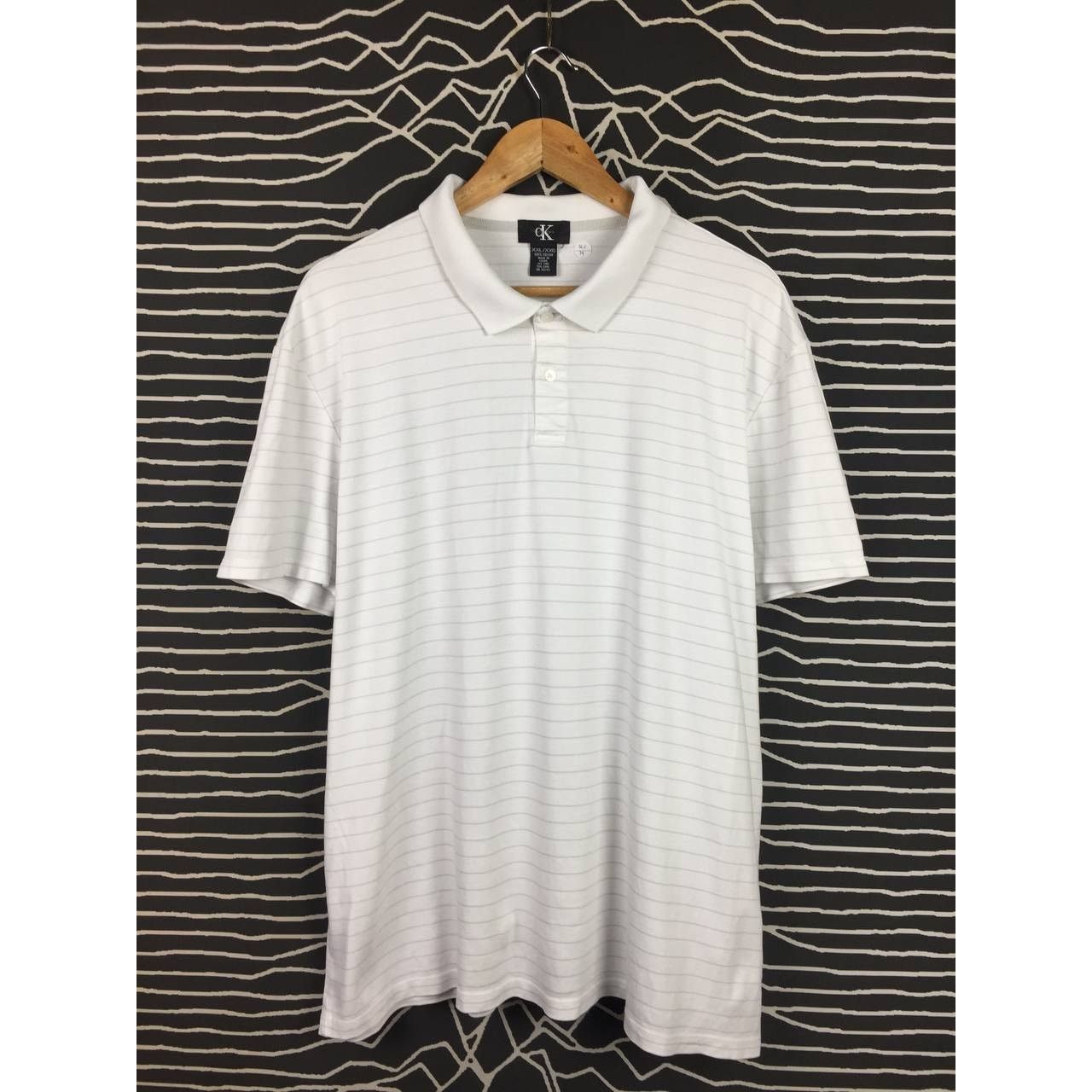 Calvin Klein × Vintage Calvin Klein CK Casual Striped Short Sleeve Polo Tee Size US XXL / EU 58 / 5 - 1 Thumbnail
