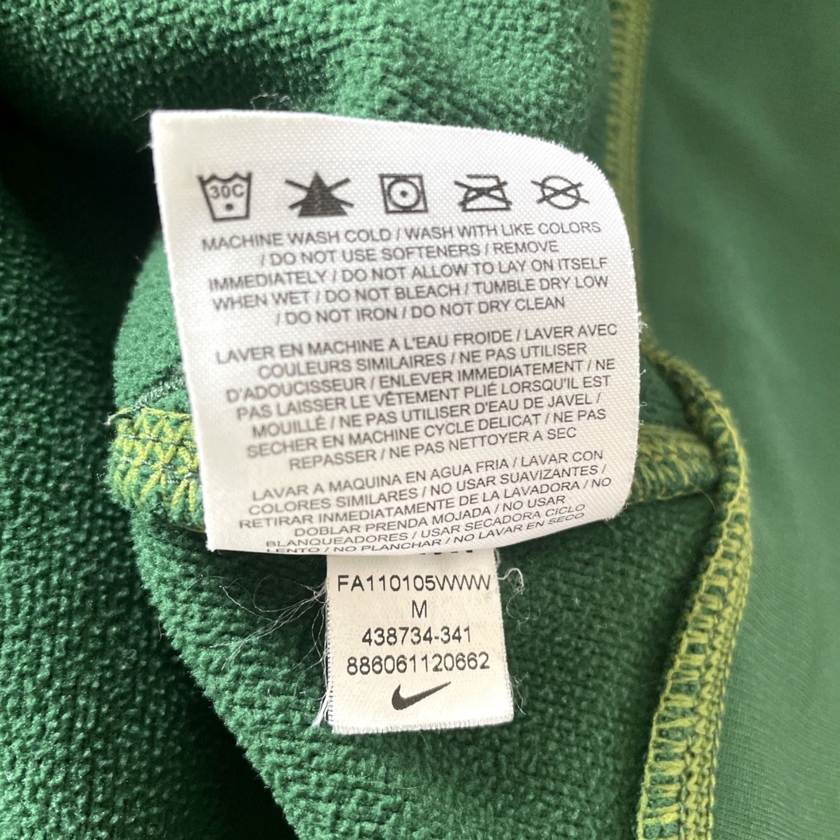 Nike VINTAGE Nike Pullover Hoodie Mens M Green Logo 90s College Retro Swoosh Crew Neck Hoodie Size US M / EU 48-50 / 2 - 7 Thumbnail