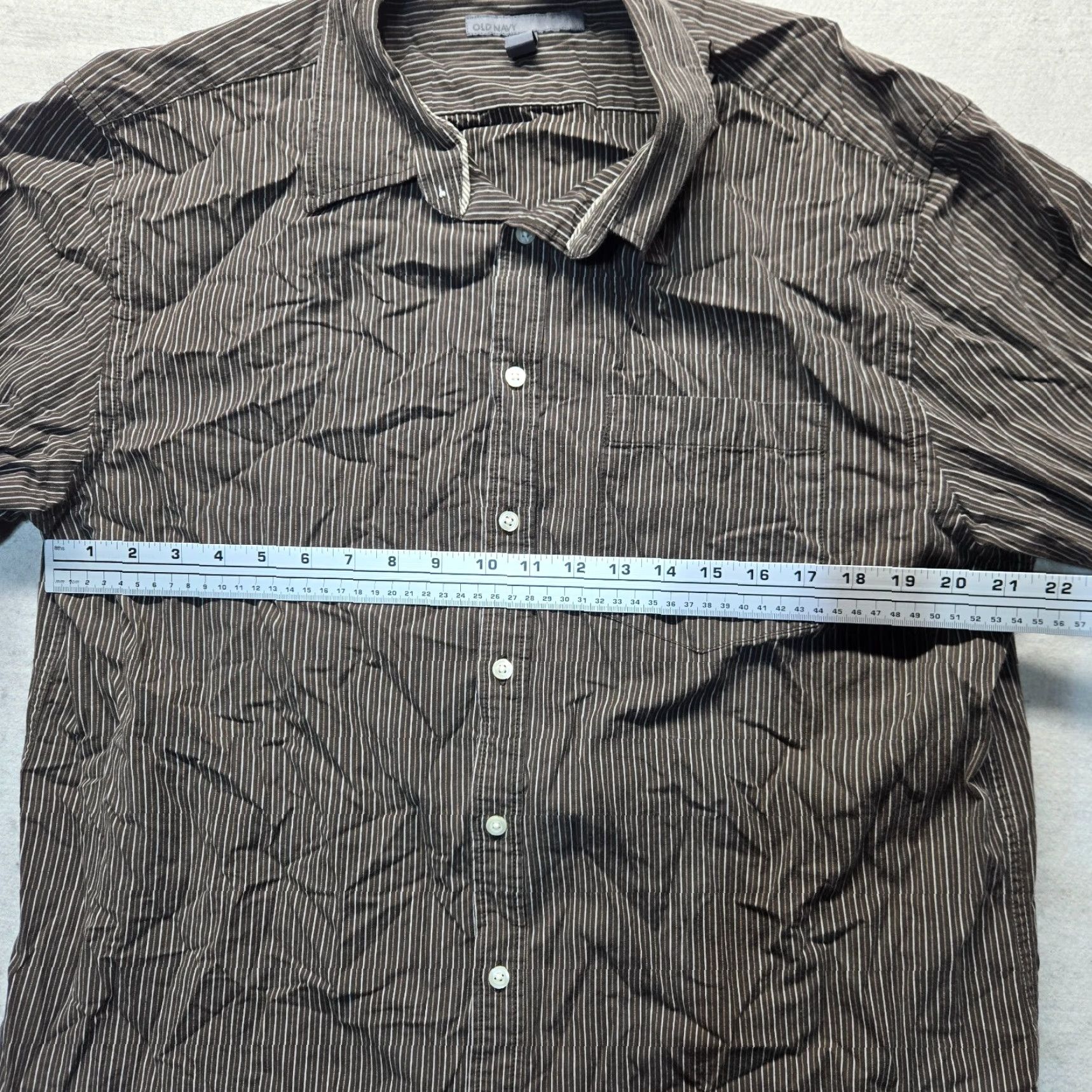 Old Navy Old Navy Shirt Button-Up Striped Long Sleeve Men XL Brown Cotton N/A Vintage: No Brand: Old Navy Size US XL / EU 56 / 4 - 4 Thumbnail
