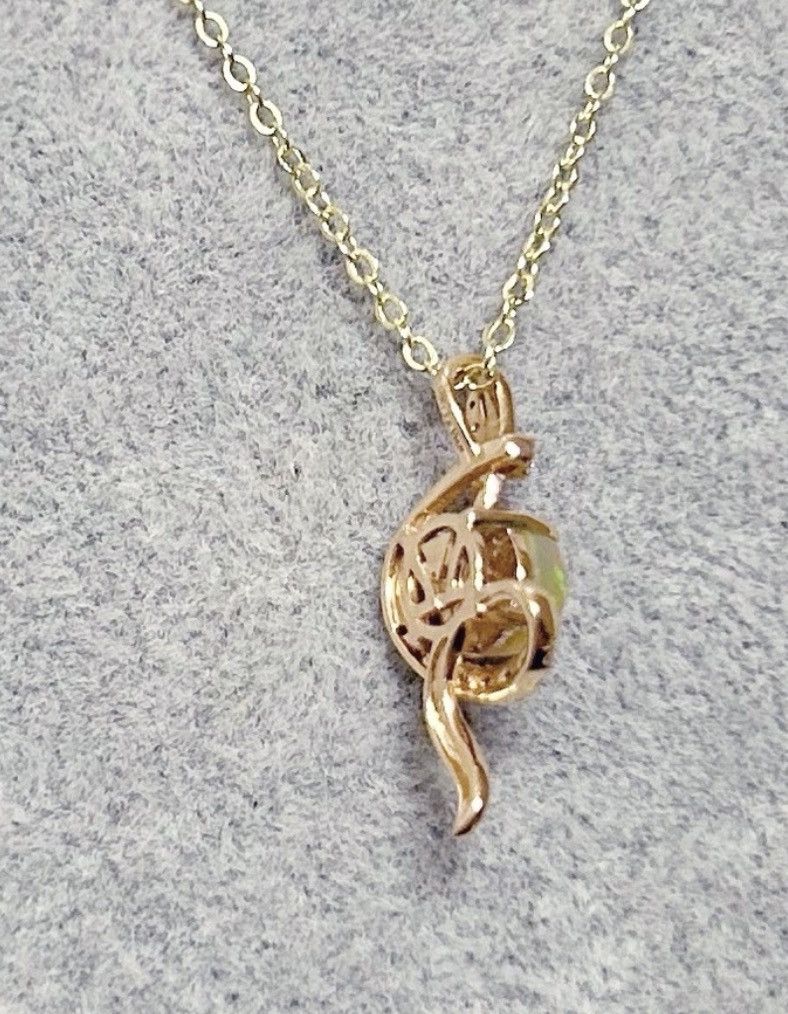 Other LeVian 14KT Rose Gold Fire Opal & Diamond Pendant / Necklace Size ONE SIZE - 8 Thumbnail