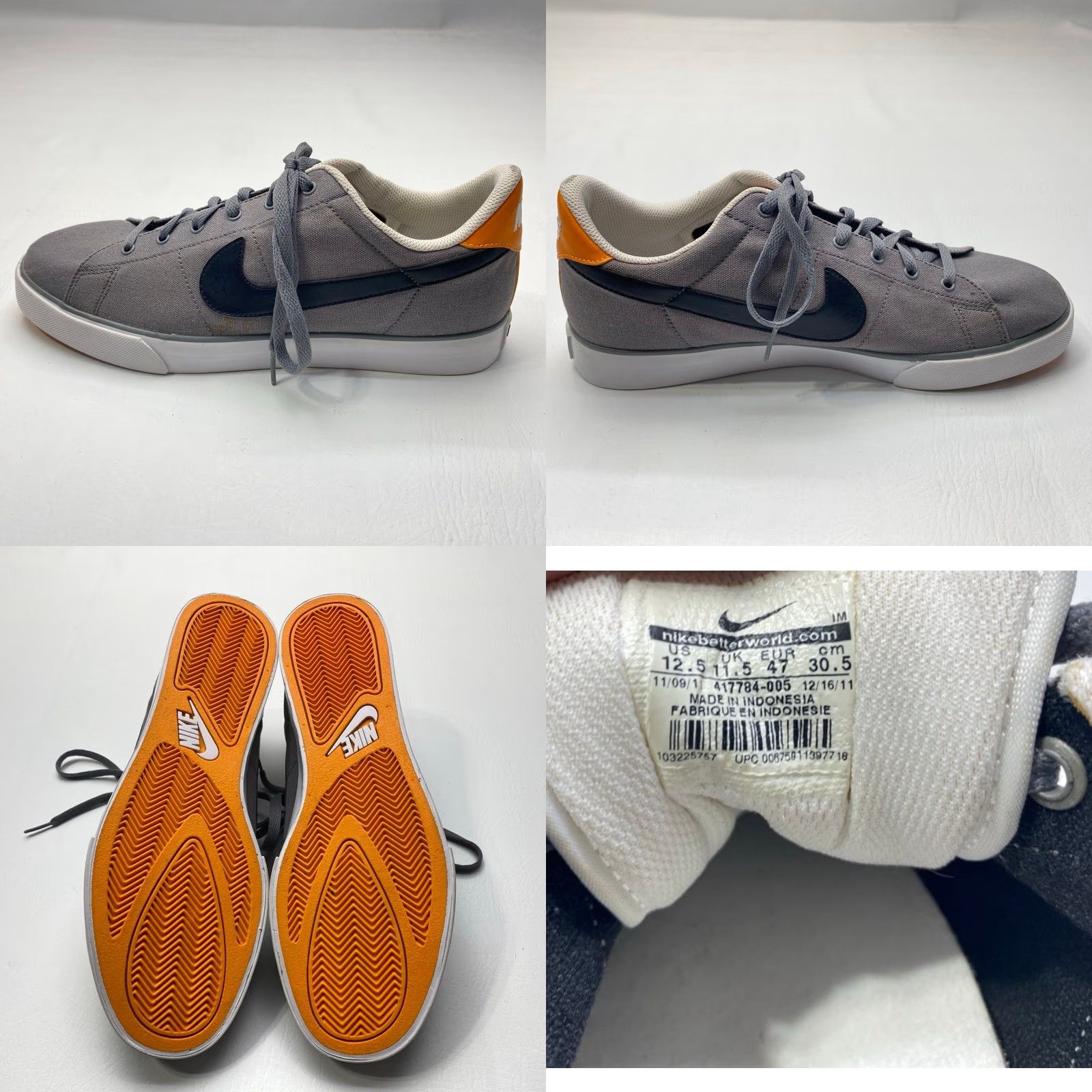 Nike VINTAGE Nike Sweet Classic Athletic Canvas 417784-005 Men's Size 12.5 Gray Sneakers 1543 Size US 13 / EU 46 - 8 Thumbnail