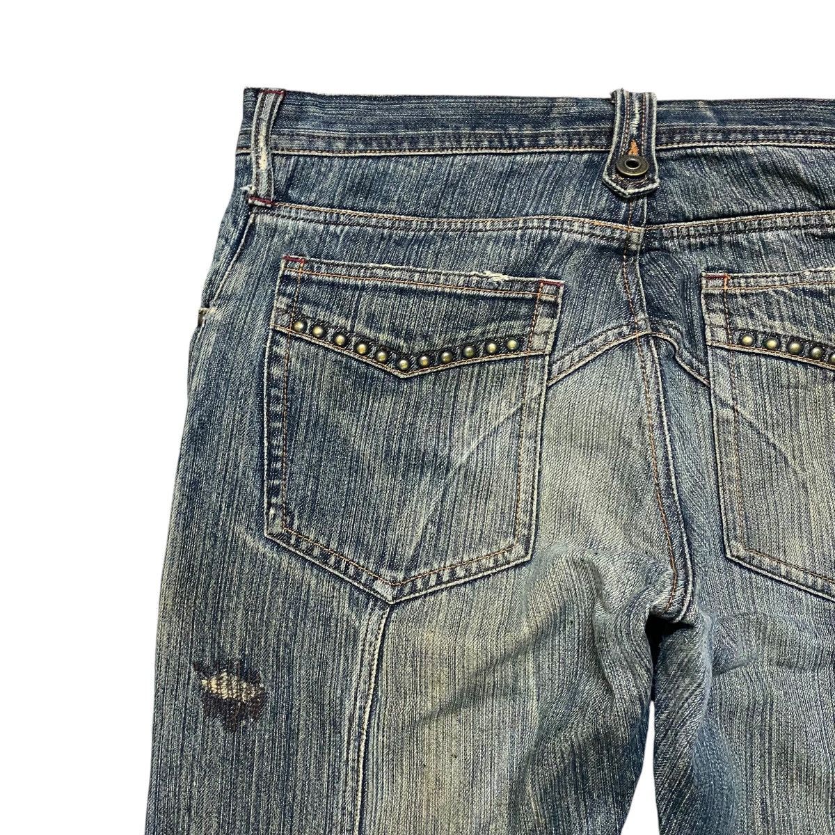 Japanese Brand Difference Rupert Denim Flare Jeans Multi Pocket Studded Size US 33 - 11 Thumbnail