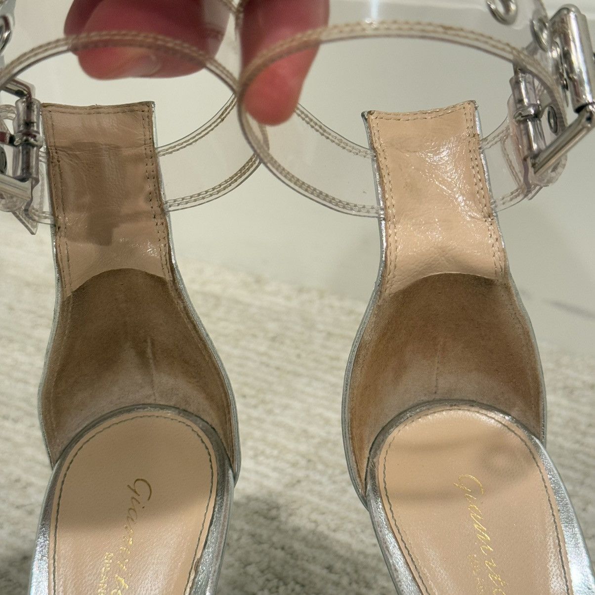 Gianvito Rossi Gianvito Rossi Gabby Plexi Sandals Clear PVC/Silver Leather Size US 7.5 / IT 37.5 - 14 Thumbnail