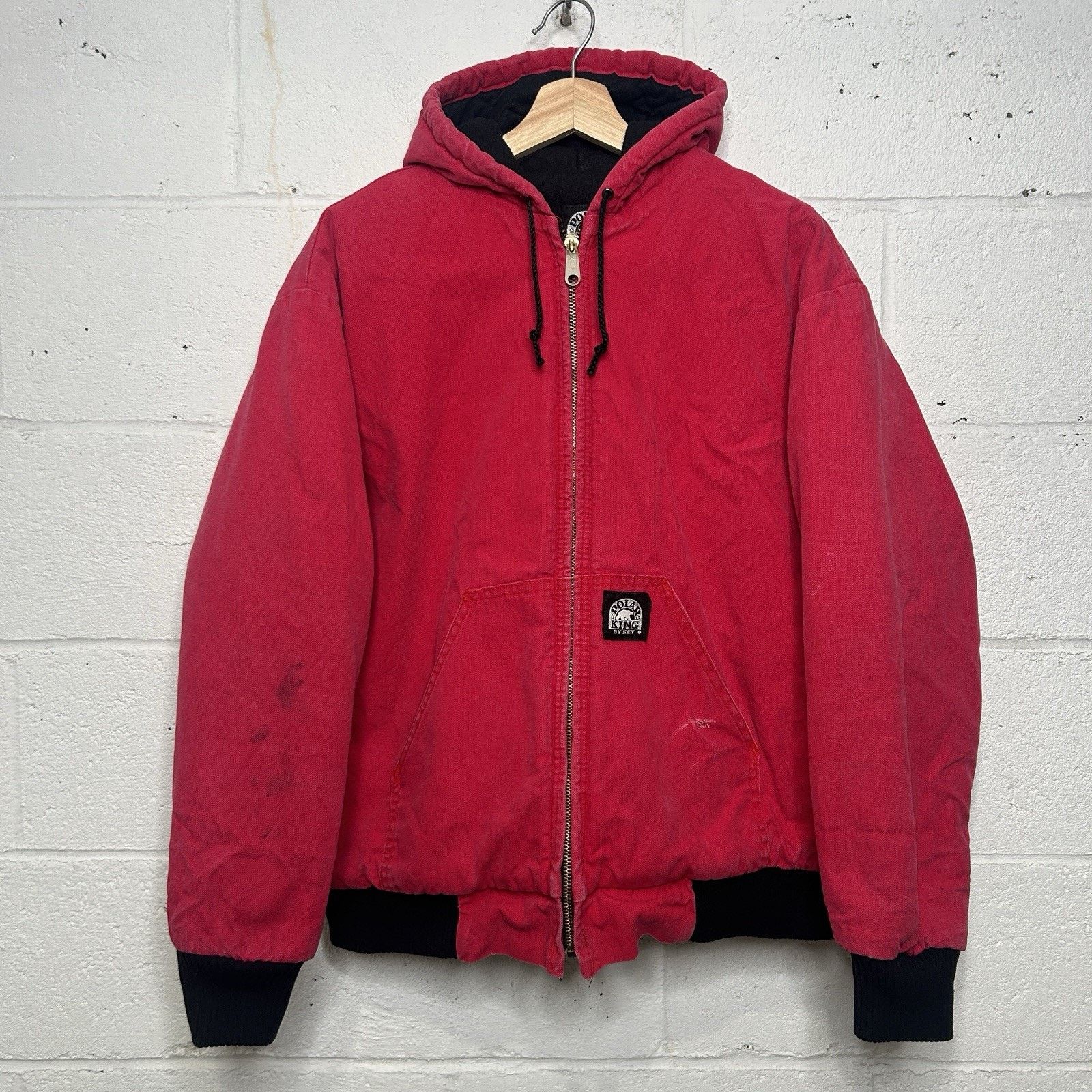 Vintage Vintage Polar King Quilted Canvas Hooded Jacket “Red Black” Size US L / EU 52-54 / 3 - 1 Thumbnail