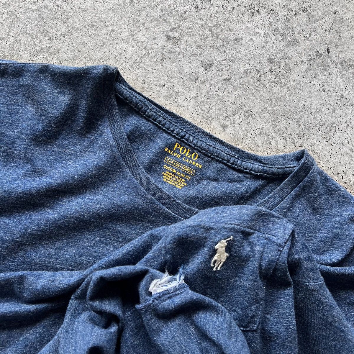 Polo Ralph Lauren × Ralph Lauren Polo Ralph Lauren Mens Blue Short Sleeve T-Shirt Logo Pocket Size US S / EU 44-46 / 1 - 4 Thumbnail