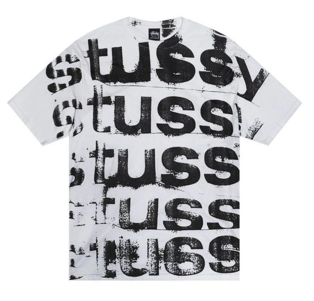 image of Stussy Stamp New! Tee Shirt White & Black Size Xl, Men's