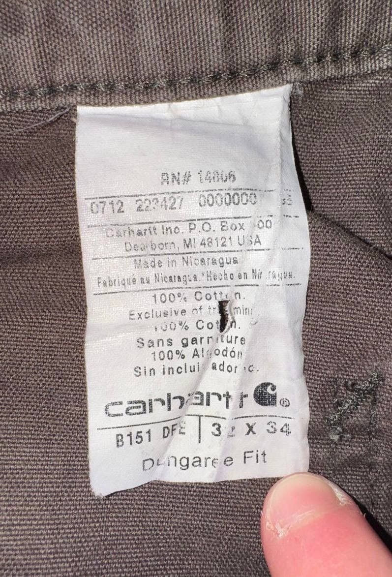 Carhartt × Vintage RARE vintage Carhartt hard cotton work pants Y2K Size US 32 / EU 48 - 4 Thumbnail