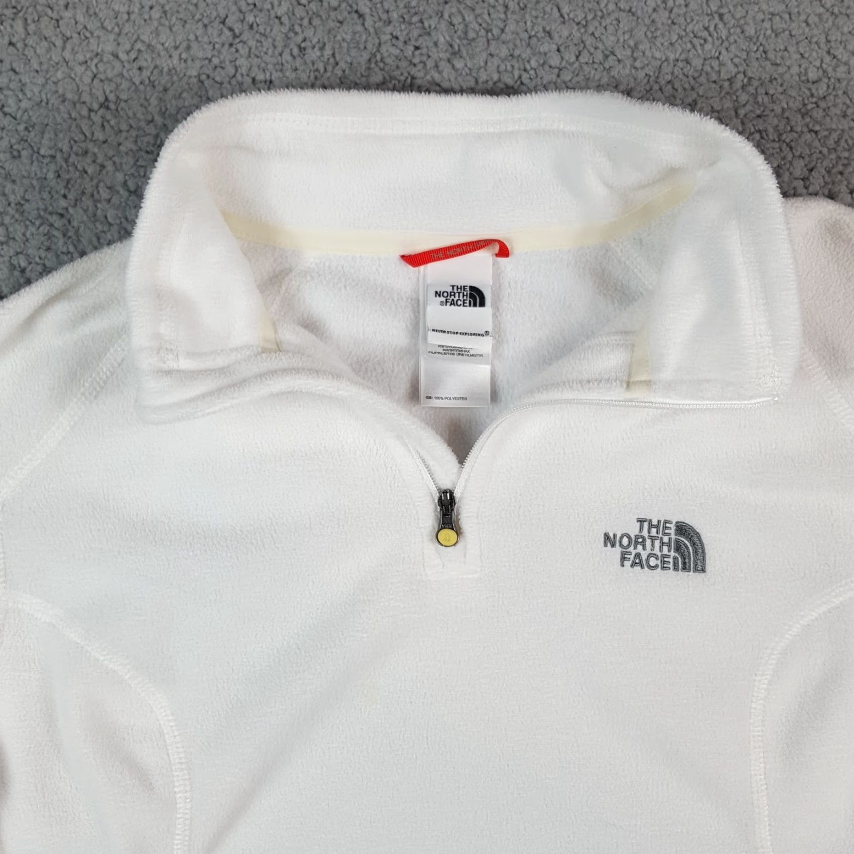 The North Face VINTAGE The North Face White Fleece Quarter Zip Women's M Pullover Windbreaker Jacket Size M / US 6-8 / IT 42-44 - 2 Thumbnail