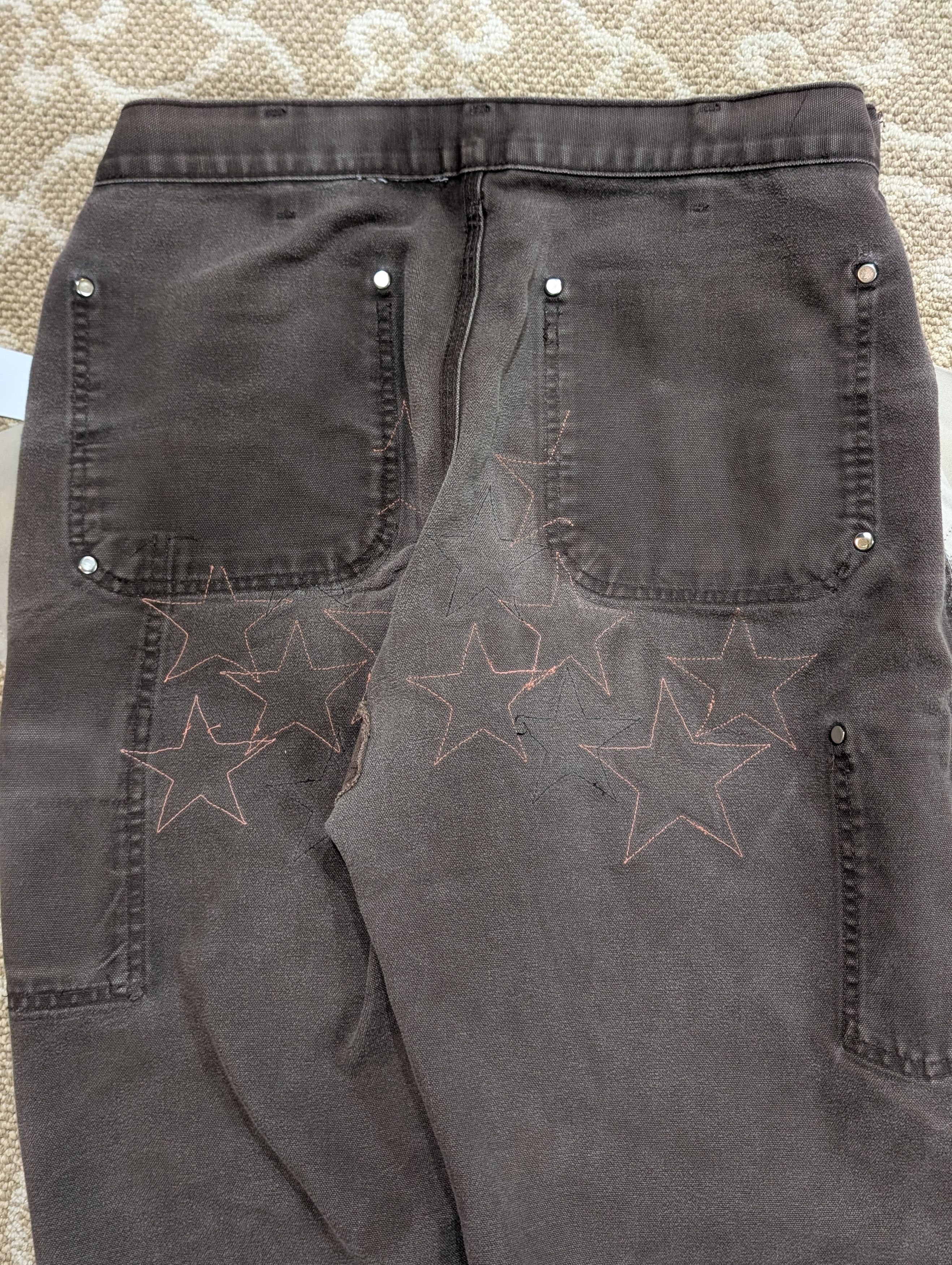 Chrome Hearts Chrome Hearts Vegas Carhartt Star Patch Double Knee Brown Size US 33 - 17 Thumbnail