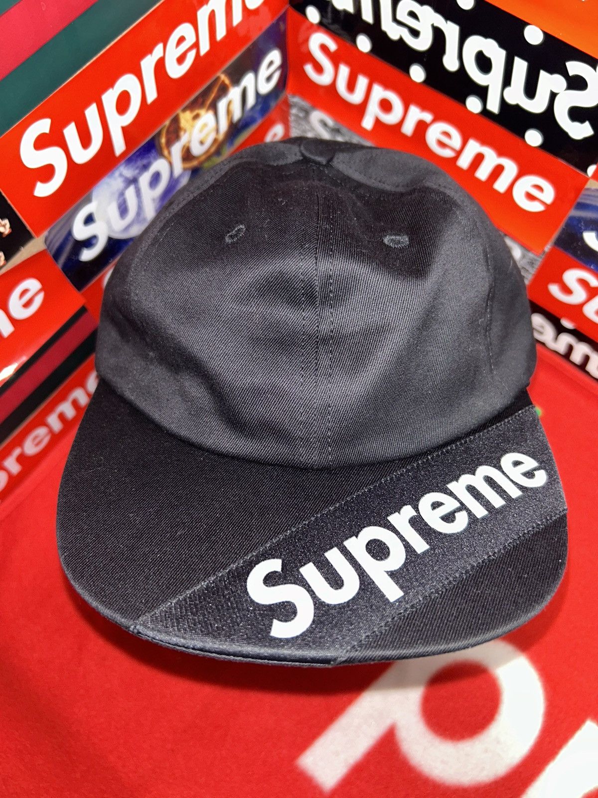 Supreme Supreme Visor Label 6-Panel Black SS18 NEW Size ONE SIZE - 1 Thumbnail