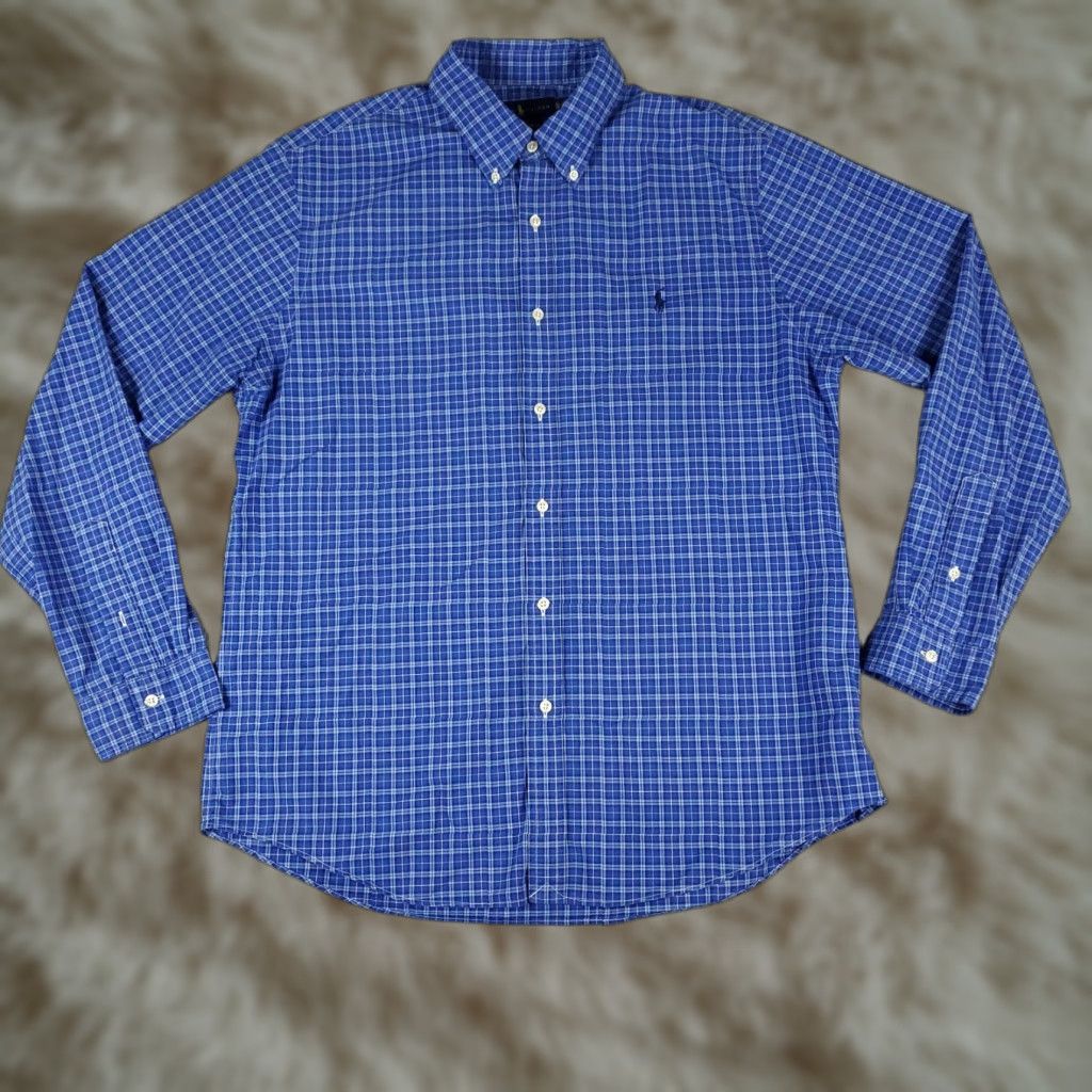 Ralph Lauren Ralph Lauren Shirt Mens XL Blue Plaid Button-Up Long Sleeve Casual Business Formal Party/Cocktail Travel Wedding Workwear Pony Logo Vintage No Size US XL / EU 56 / 4 - 1 Thumbnail