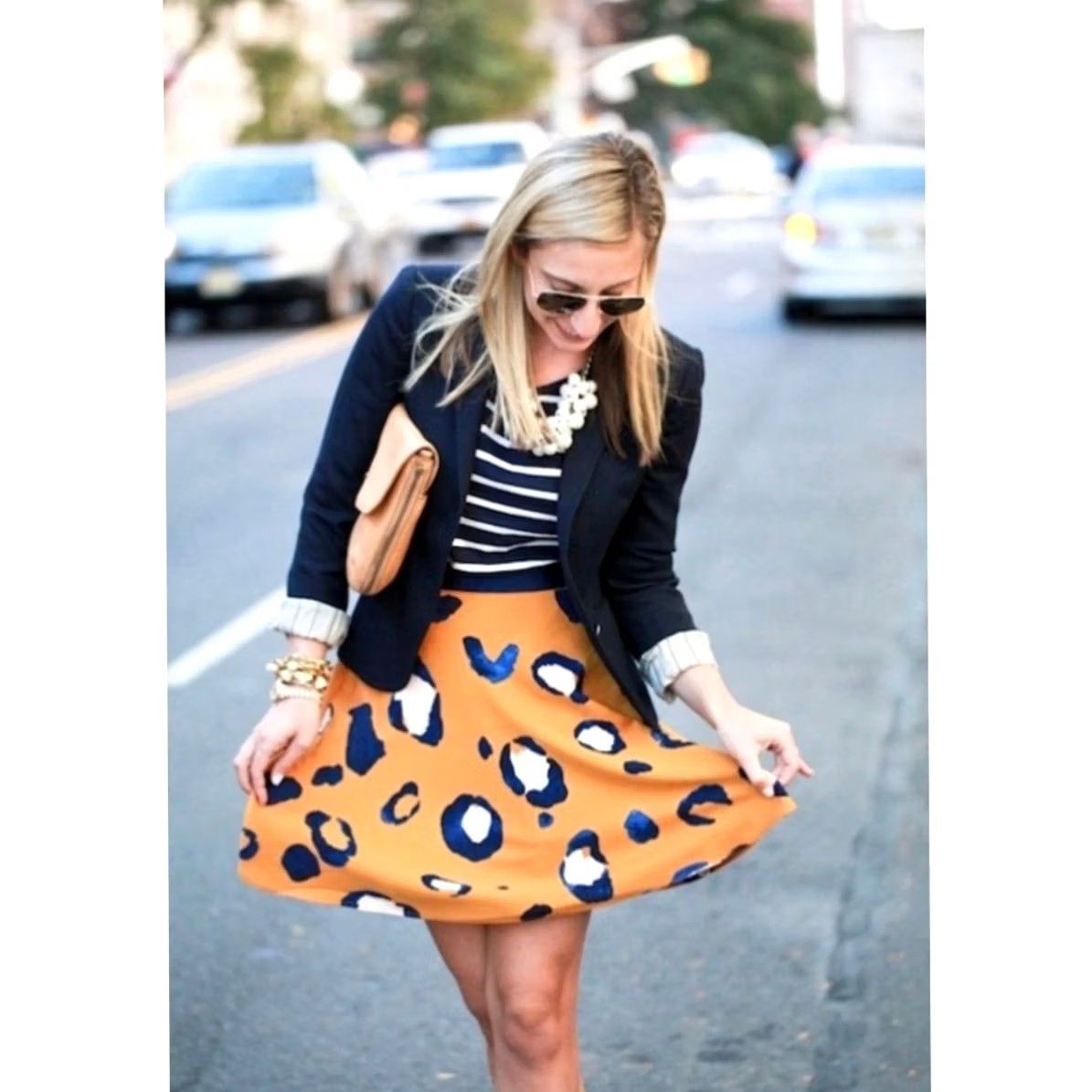 Vintage 3.1 Phillip Lim for Target Skirt Animal Leopard Print Skater Flare Mini size 6 Orange Womens Skirt Leopard 90s Theme Womens Size 28" / US 6 / IT 42 - 2 Thumbnail