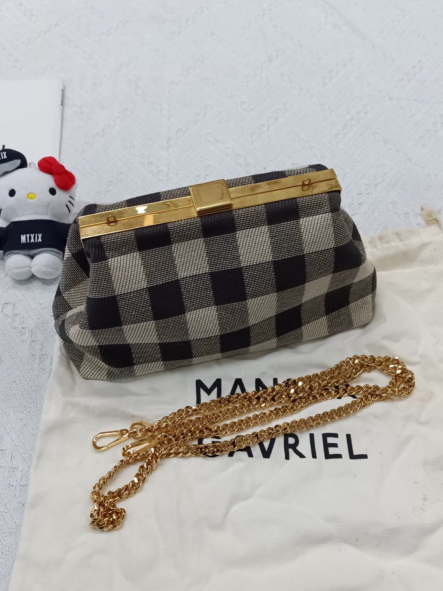 Mansur Gavriel MANSUR GAVRIEL Checkered Bag w/Dust & Chain 25.5x10.5x13.5 Size ONE SIZE - 1 Thumbnail