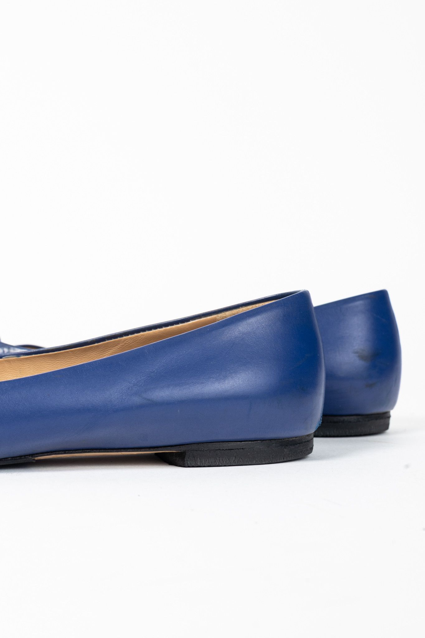 Salvatore Ferragamo Salvatore Ferragamo Varina Blue Leather Bow Ballet Flats Size US 9.5 / IT 39.5 - 9 Thumbnail
