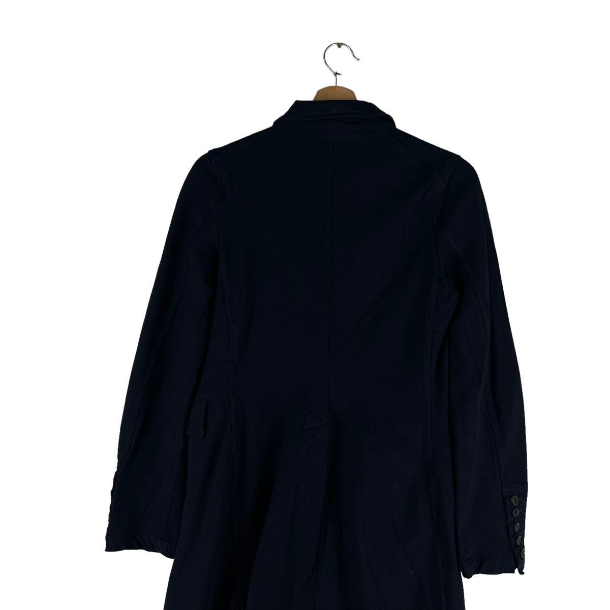 Comme des Garcons 🔥Rich Black - Vtg 80’s Long Jacket Asymmetrical Button Size M / US 6-8 / IT 42-44 - 11 Thumbnail