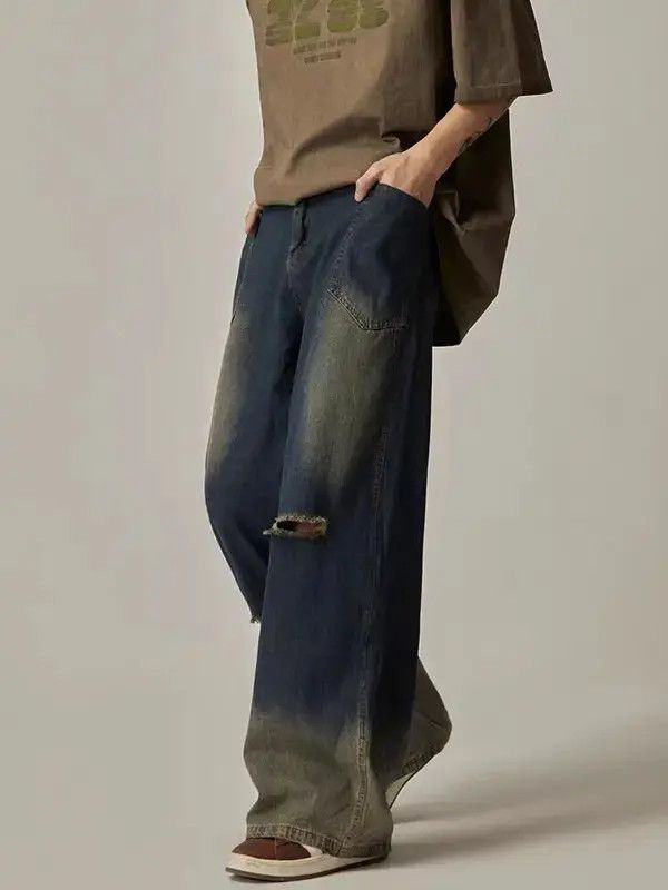 Japanese Brand × Jean High street distressed wide leg jeans Size US 32 / EU 48 - 4 Thumbnail